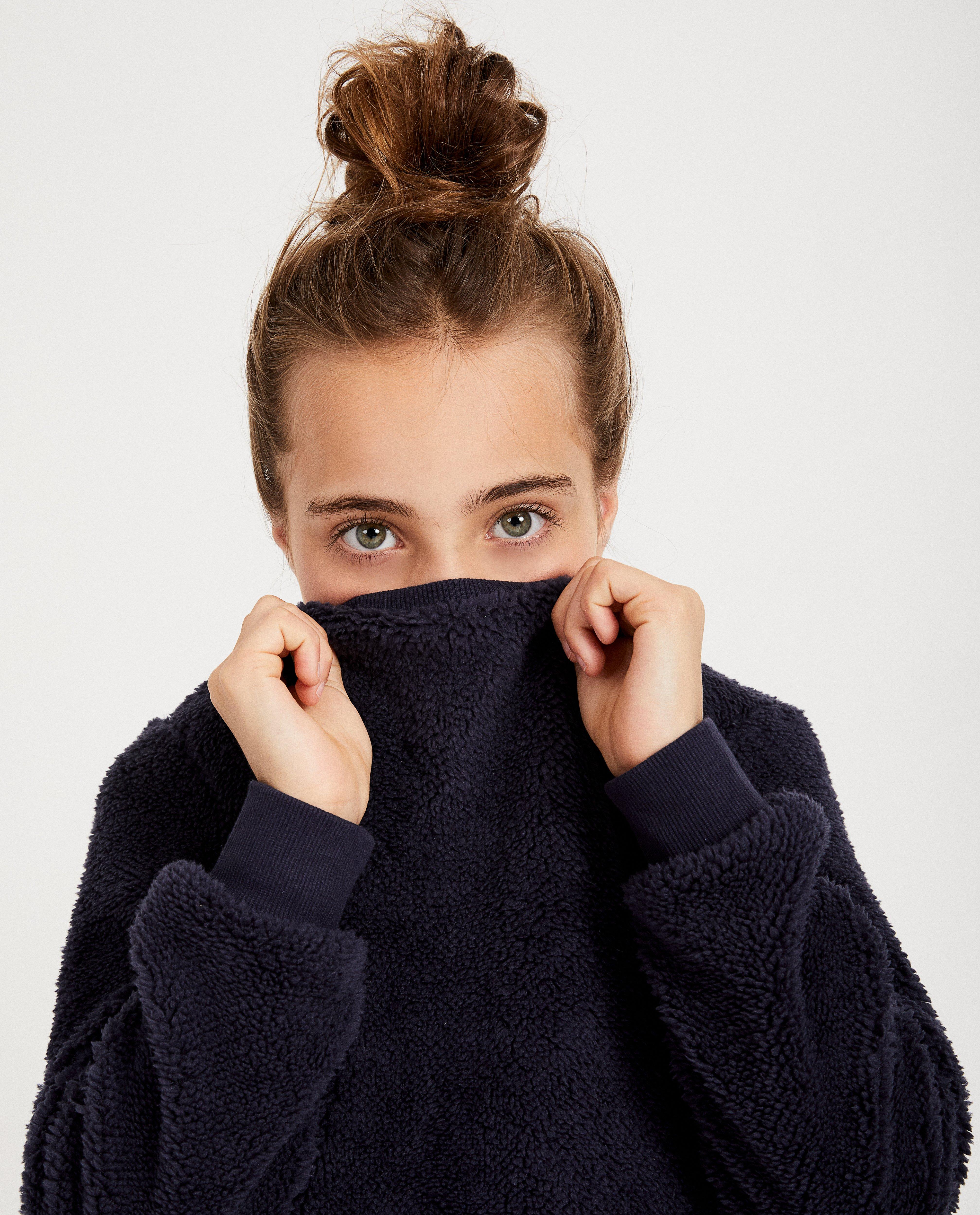 Sweaters - Blauwe fleece sweater