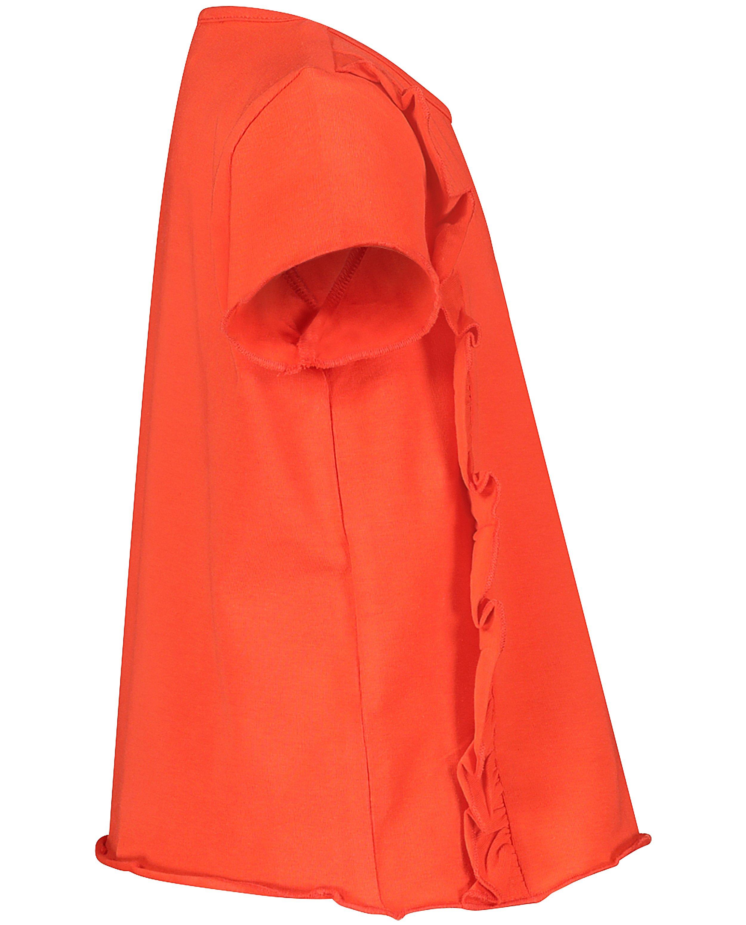 T-shirts - Koraalrood shirt met ruches Heidi