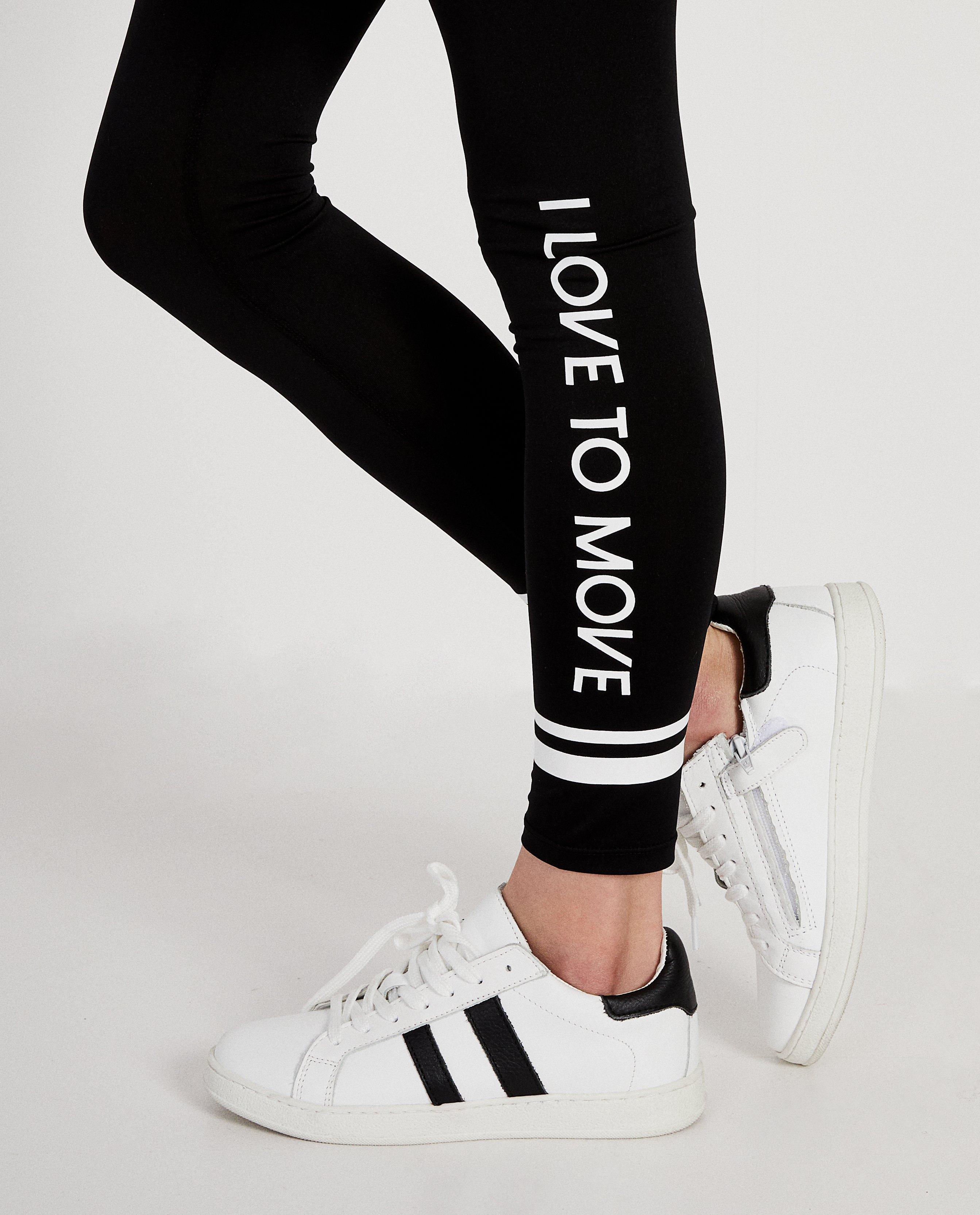 Leggings - Zwarte legging met wit opschrift