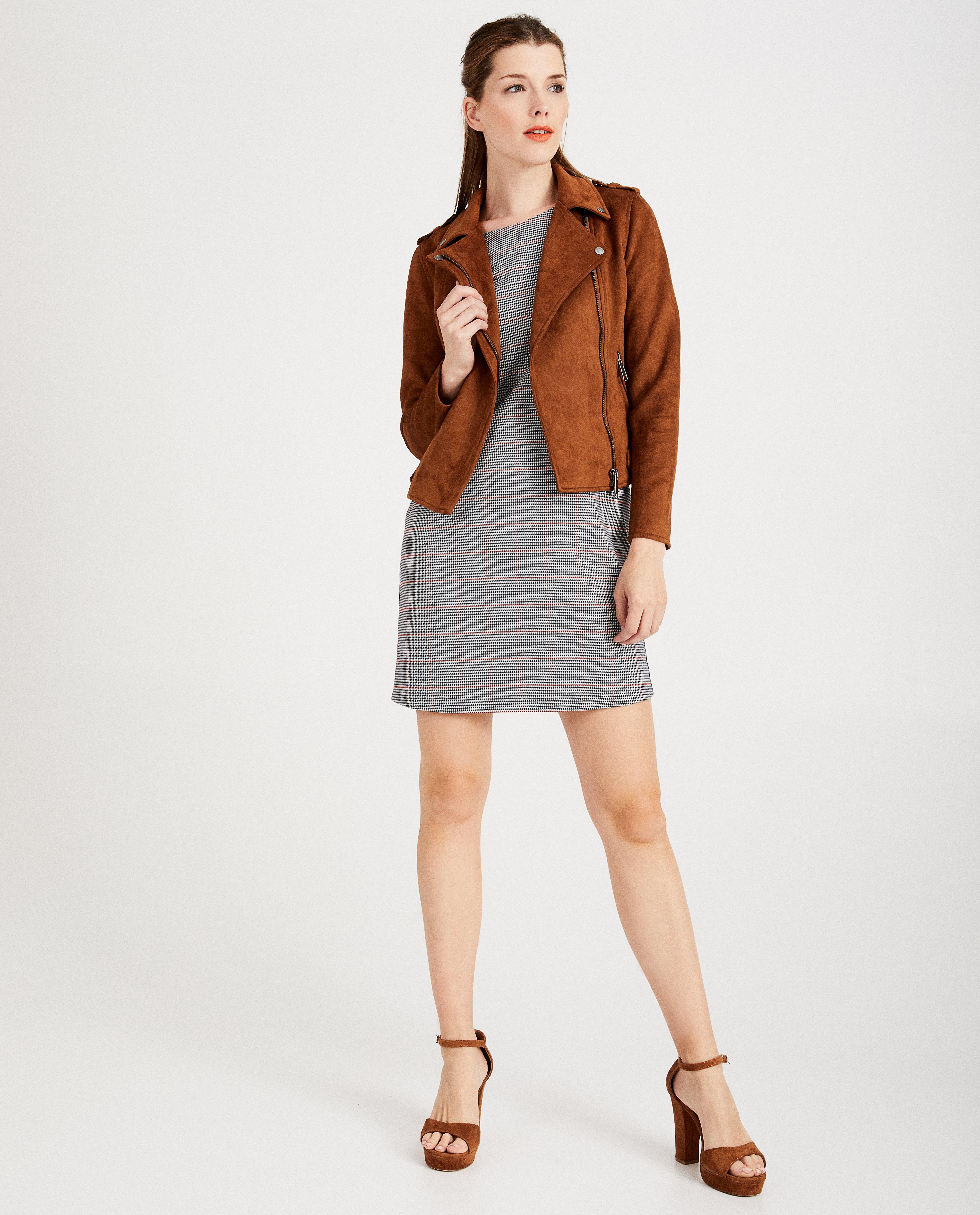 Bruin imitatieleren jasje Sora - terracotta - Sora