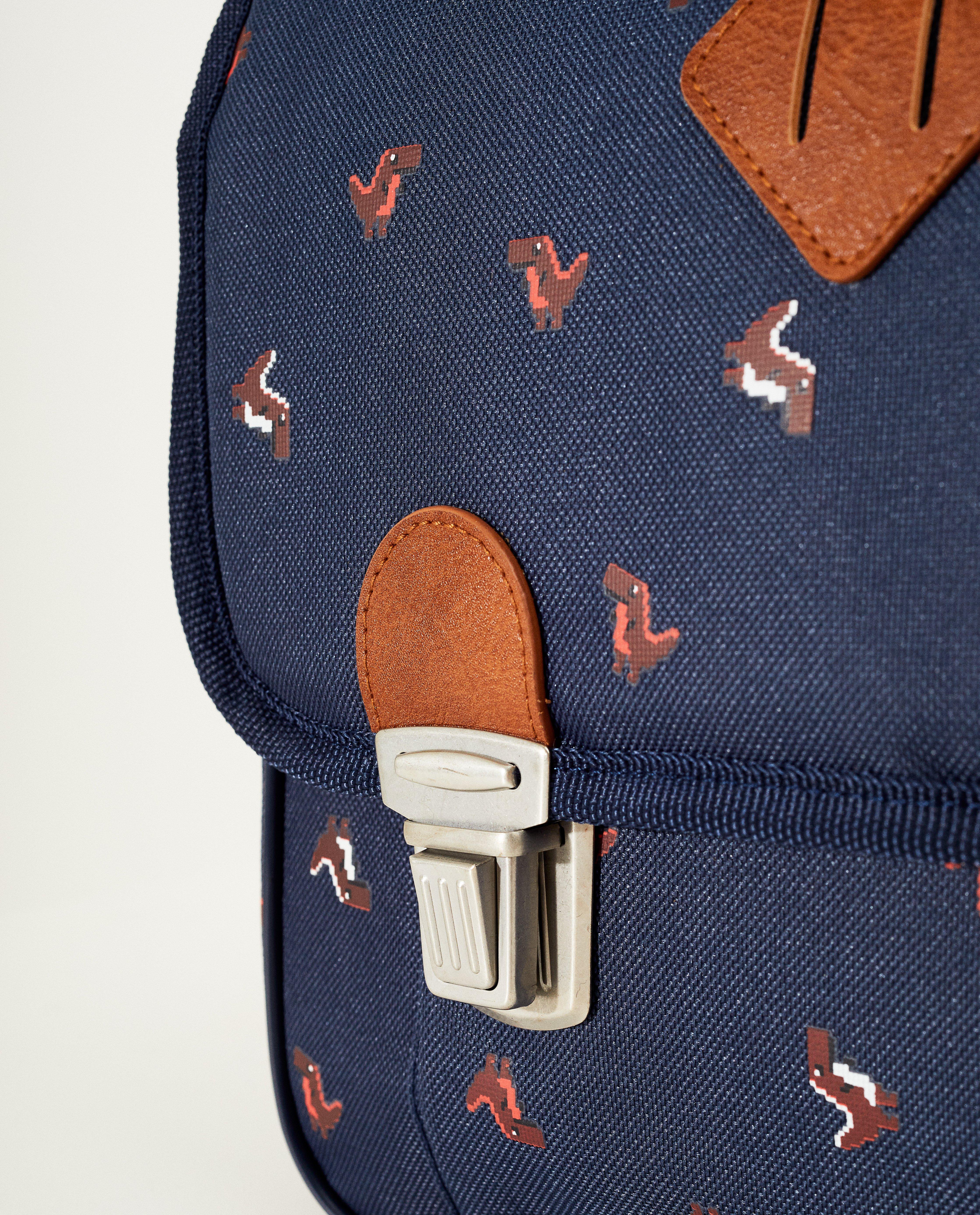 Handtassen - Blauw boekentasje met print