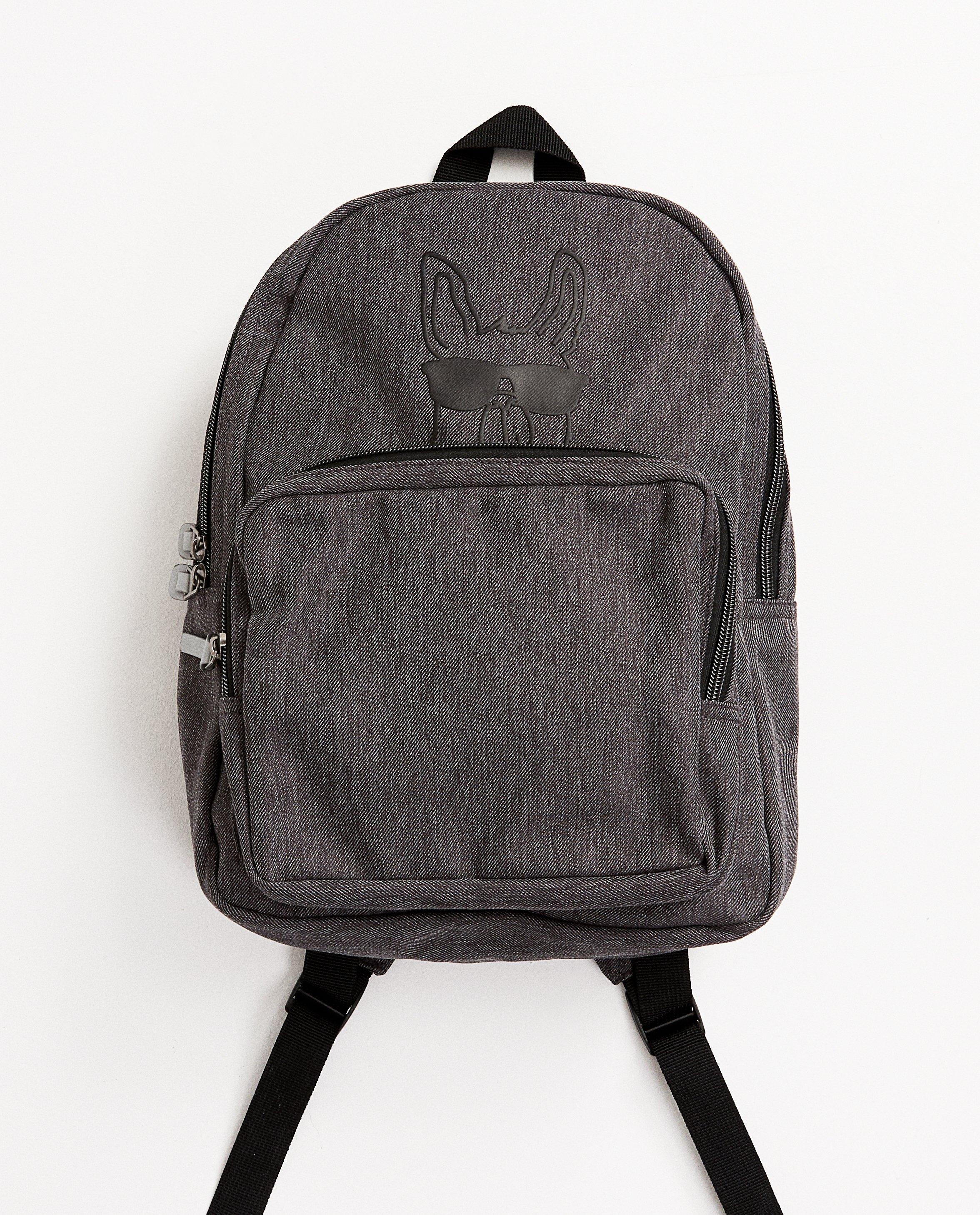 Sac à dos gris foncé - imprimé de lama chiné - JBC