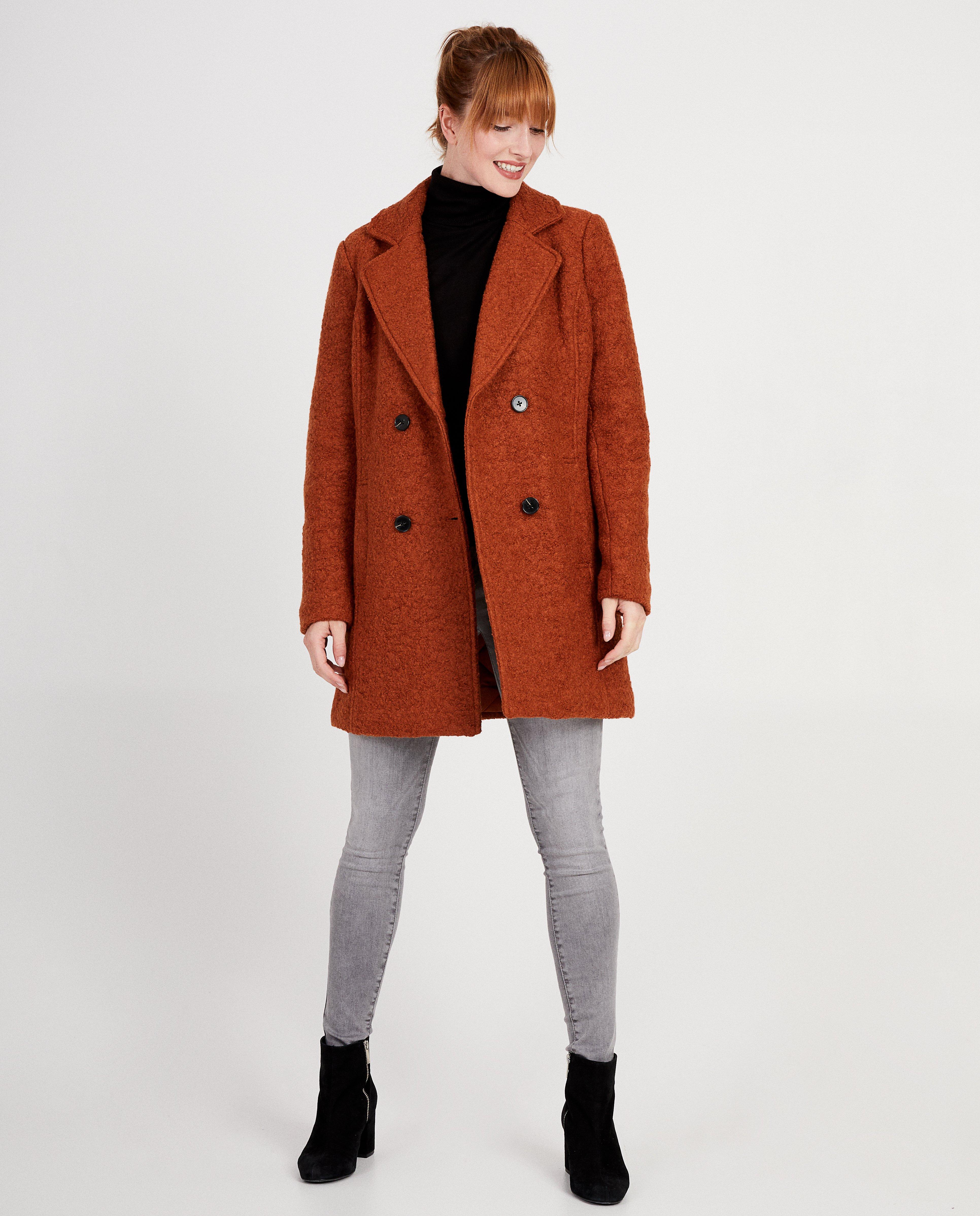 Manteau rouille mi-long - laine - JBC