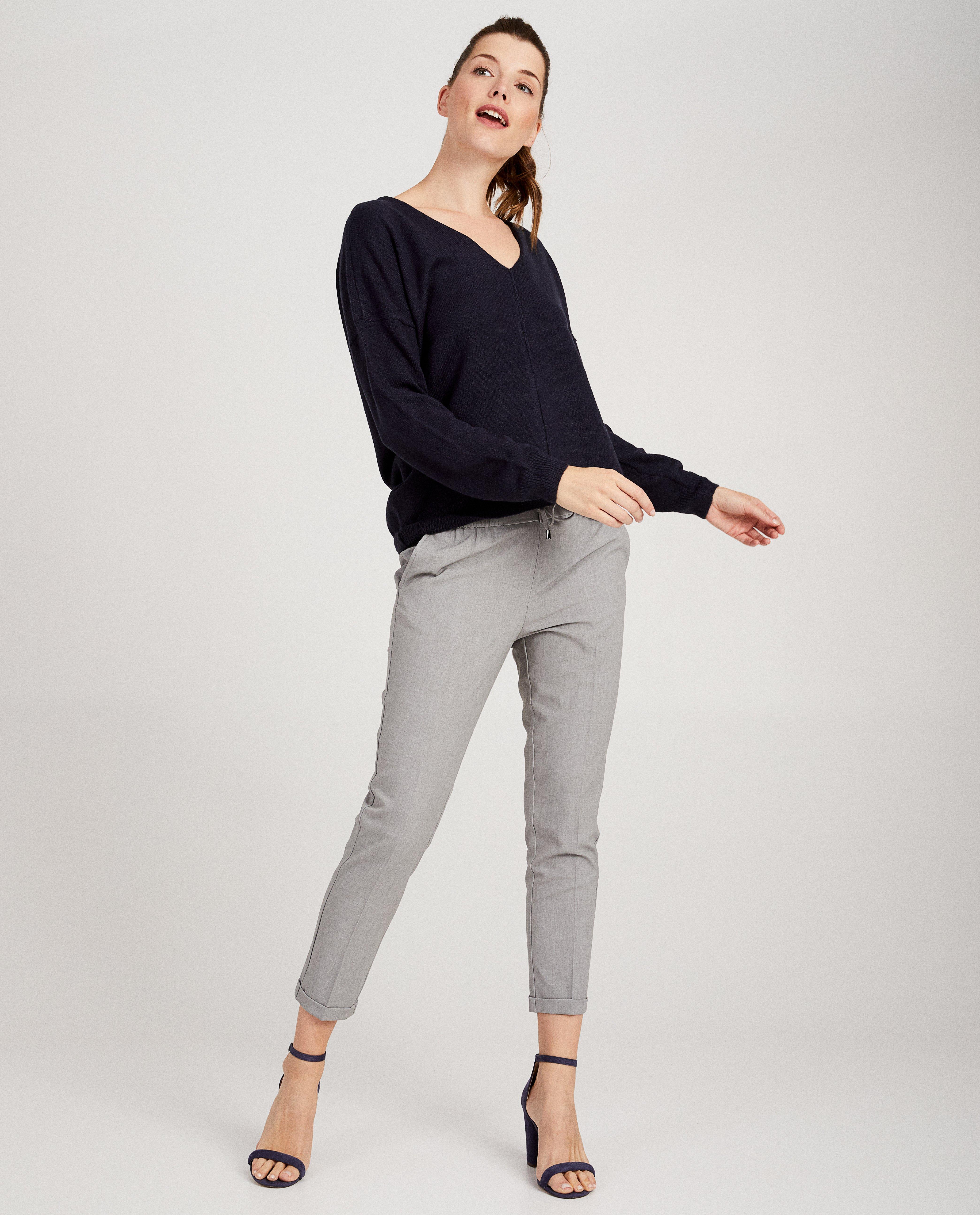 Grijze broek - met strijkplooien - Sora