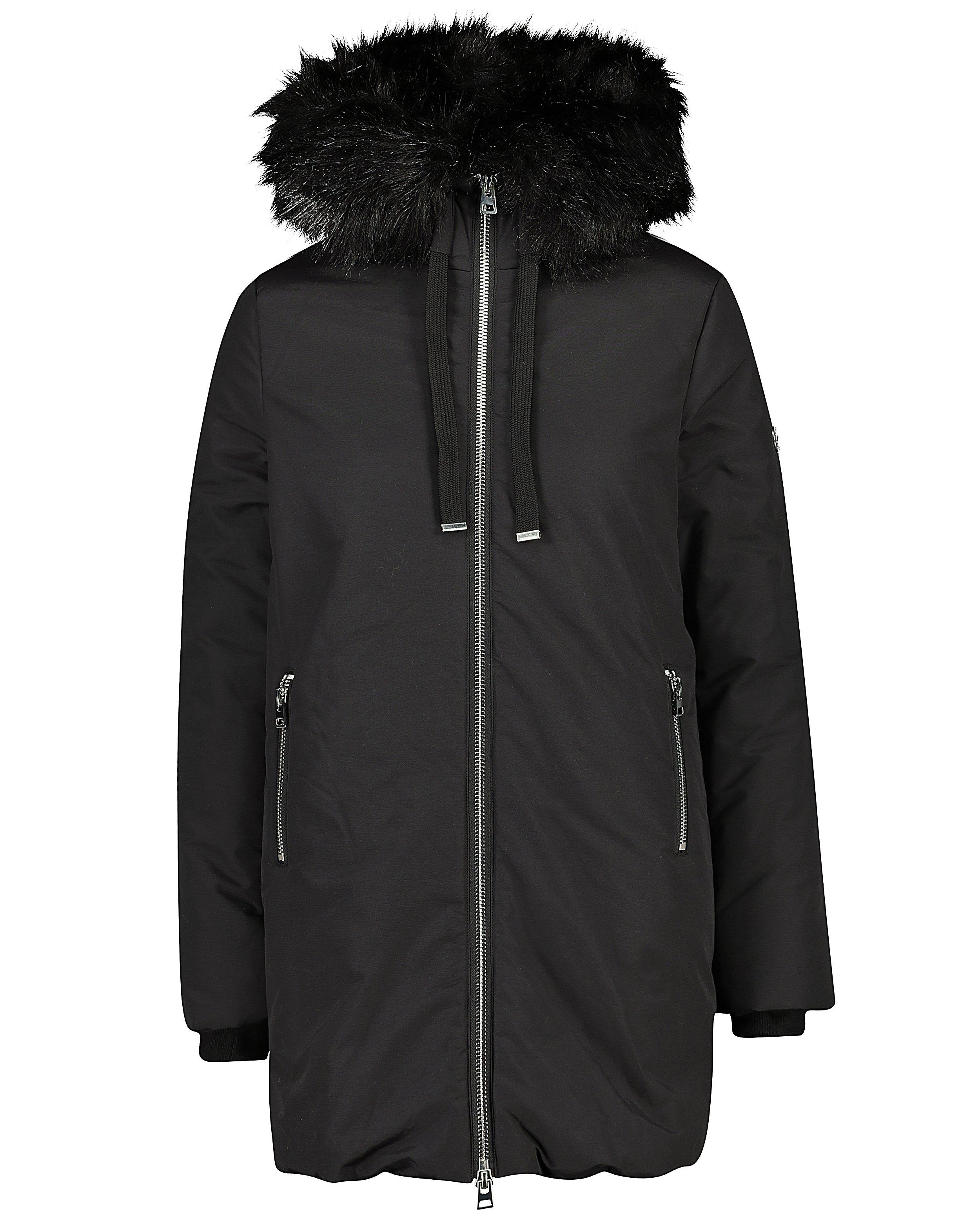 Parka's - Zwarte jas met faux-fur