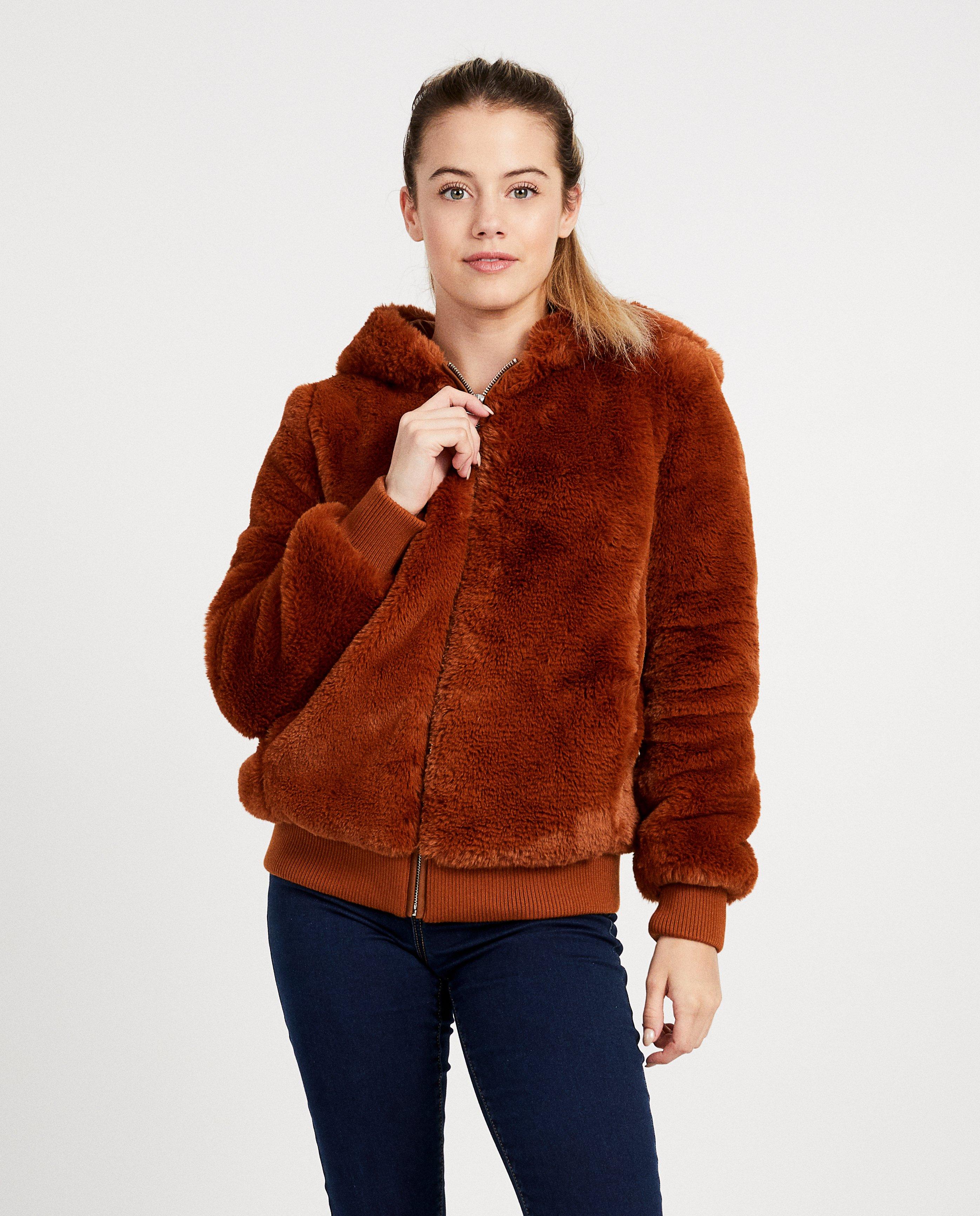 Poncho's en teddy's - Roestbruine teddy jas