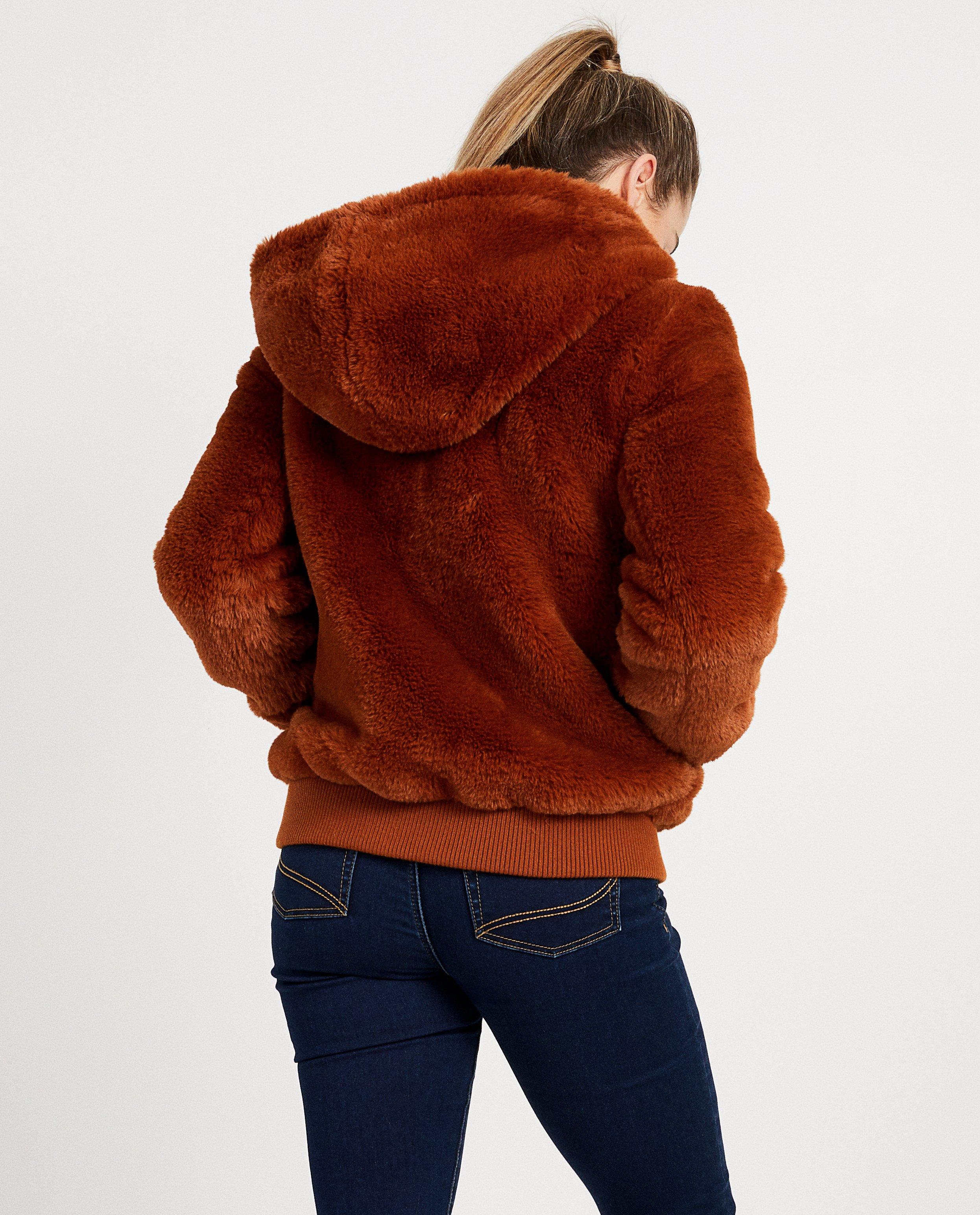 Poncho's en teddy's - Roestbruine teddy jas