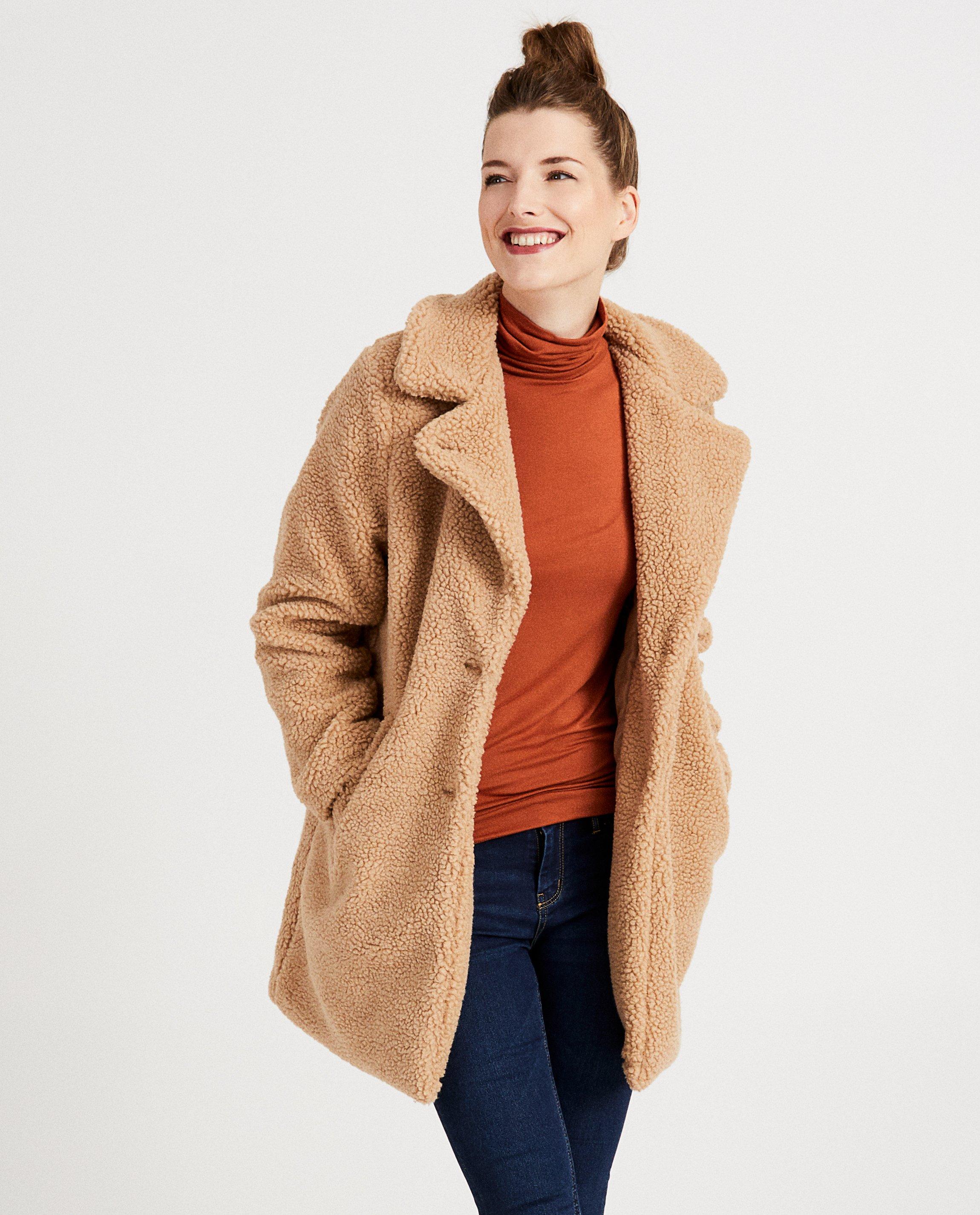 Poncho's en teddy's - Beige teddy-jas Sora