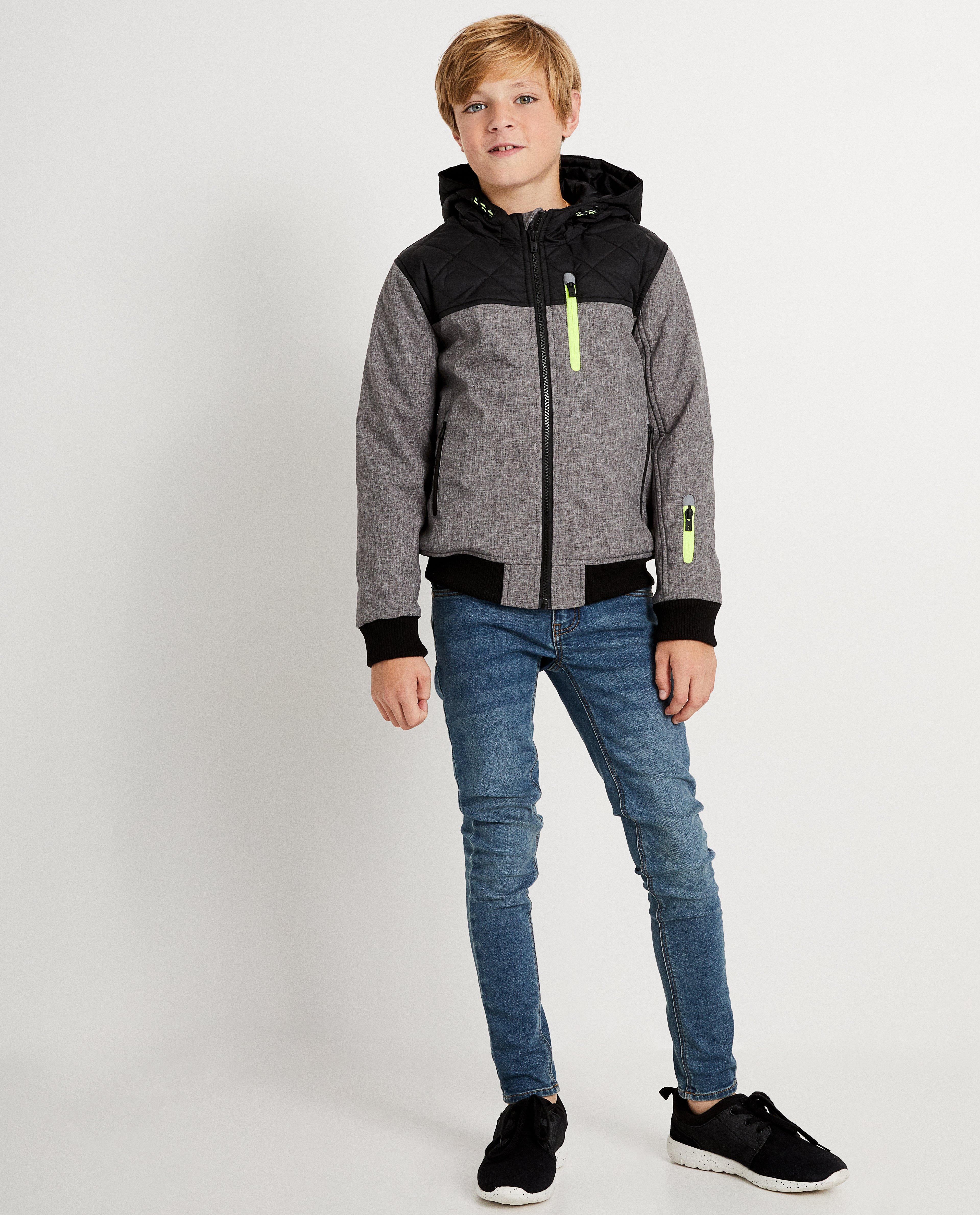 Grijze jas - met gele fluo - JBC