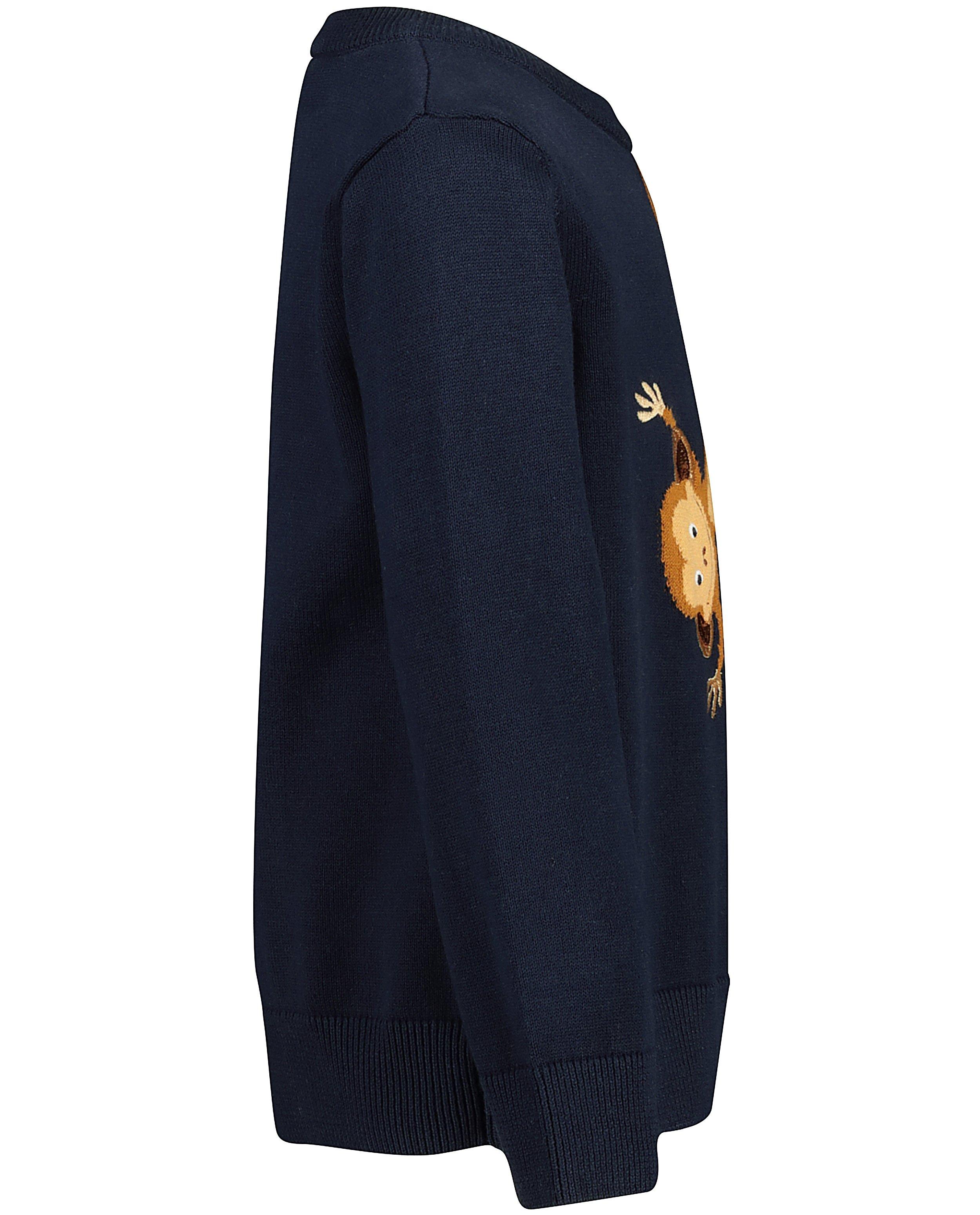 Pulls - Pull bleu avec singe Kathy