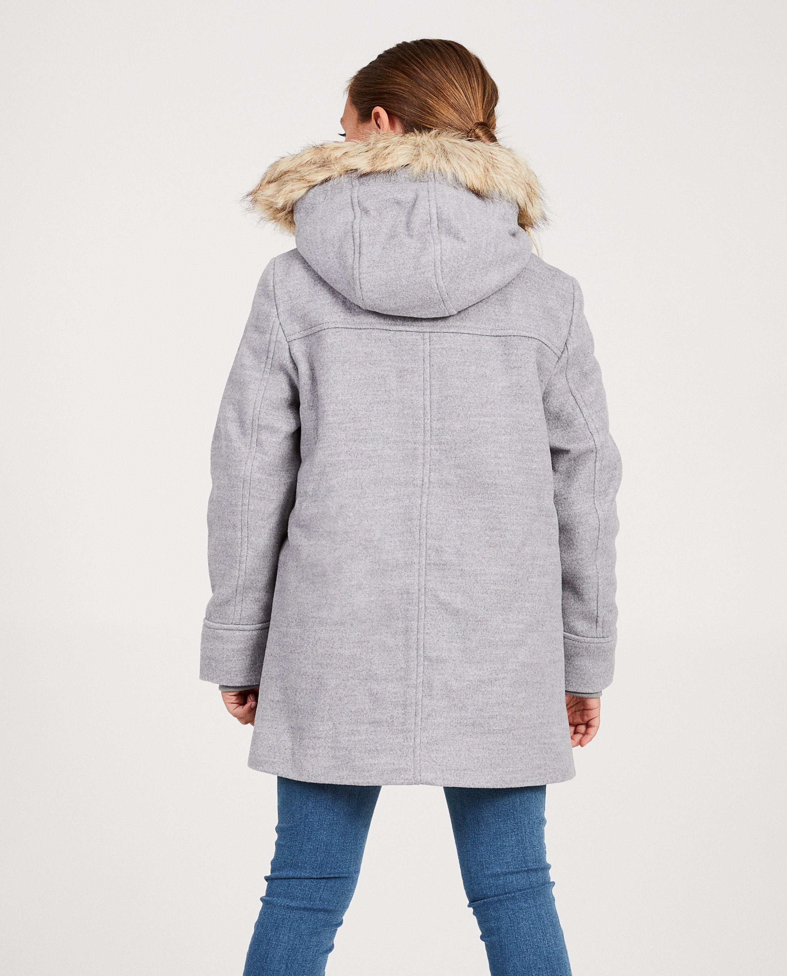 Manteaux d'hiver - Veste grise, fausse fourrure