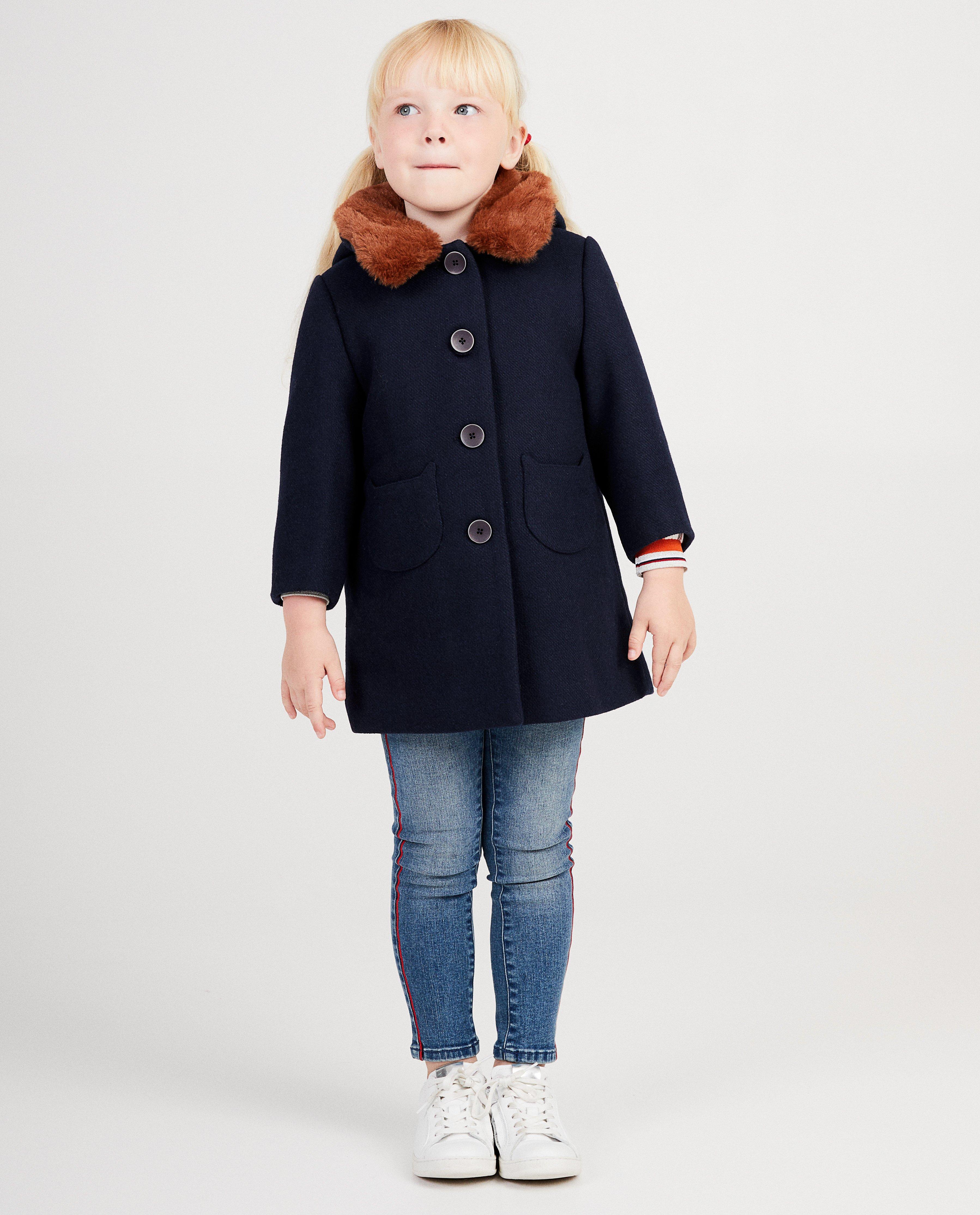 Veste avec col en fourrure - bleu foncé - JBC