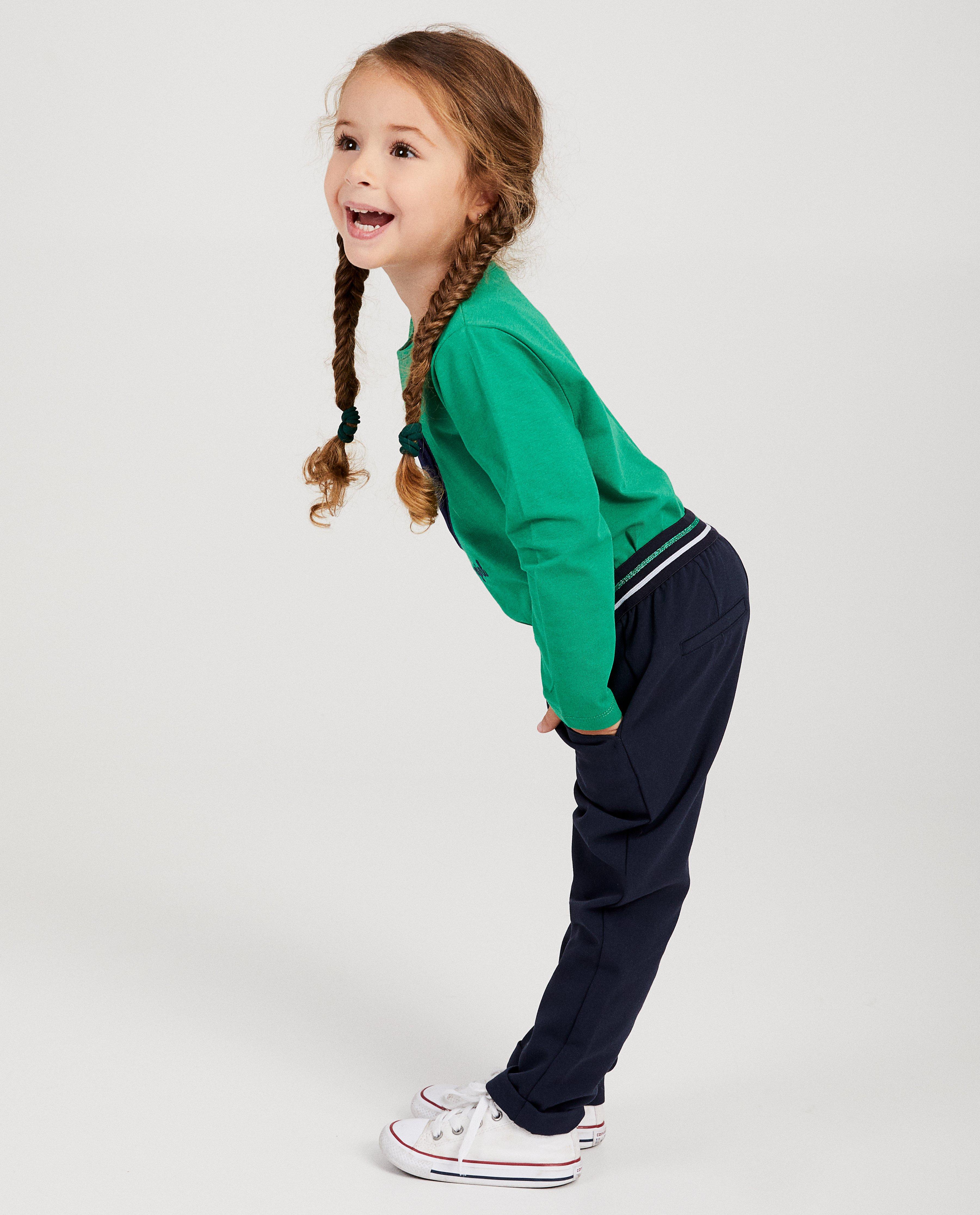 Blauwe broek met groene streep - aan de elastiek - JBC