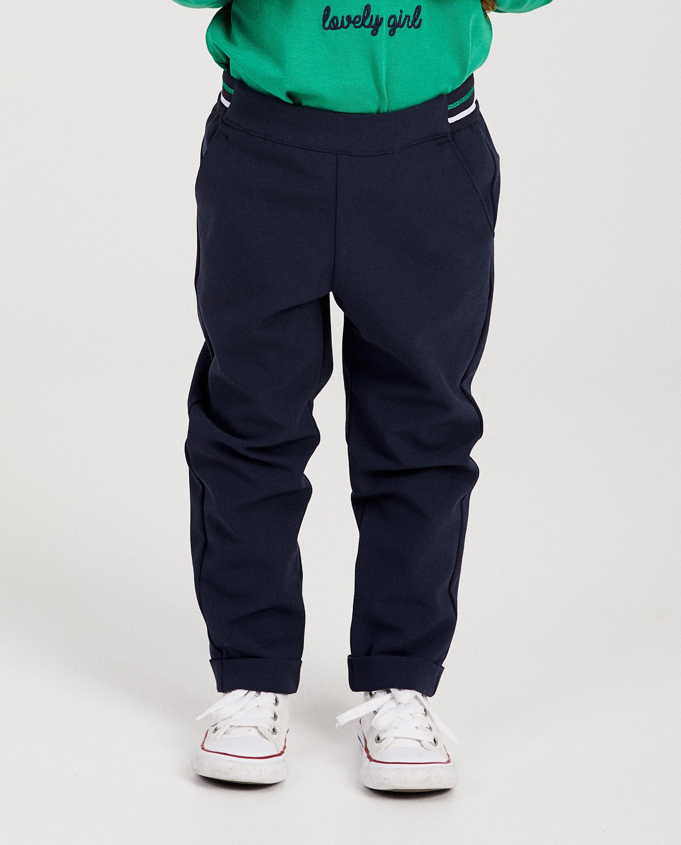 Broeken - Blauwe broek met groene streep