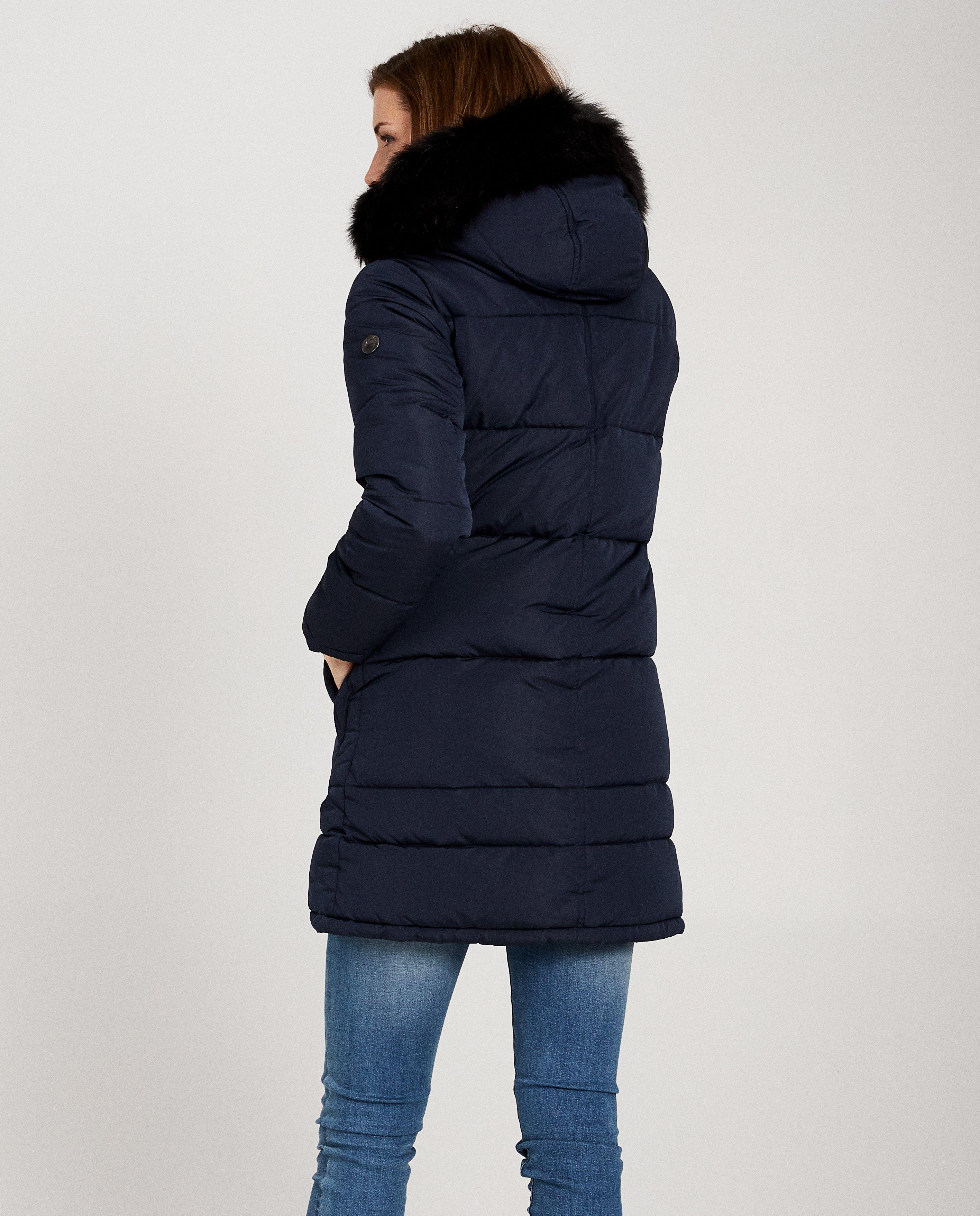 Parka's - Donkerblauwe jas met faux-fur Sora