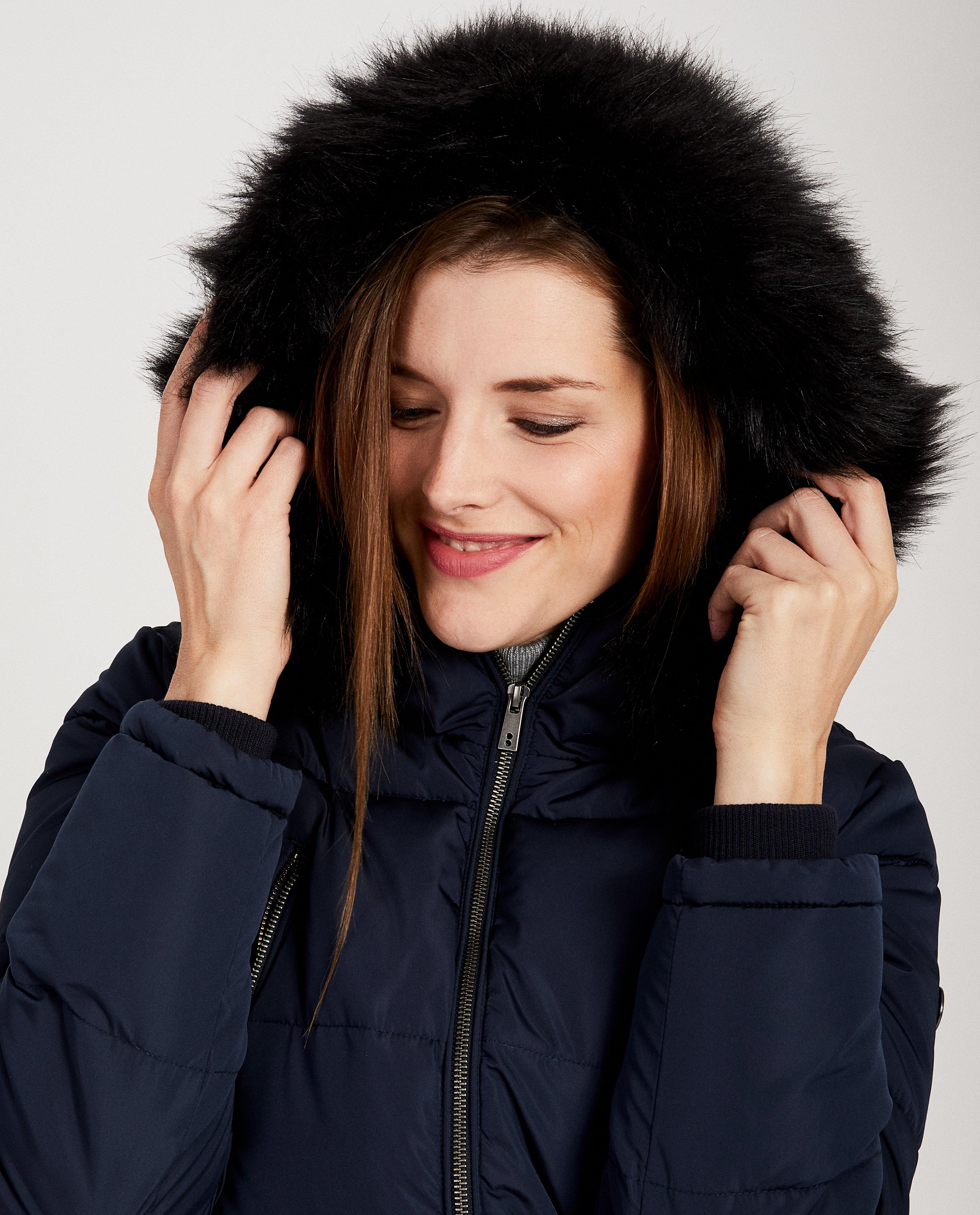 Parka's - Donkerblauwe jas met faux-fur Sora