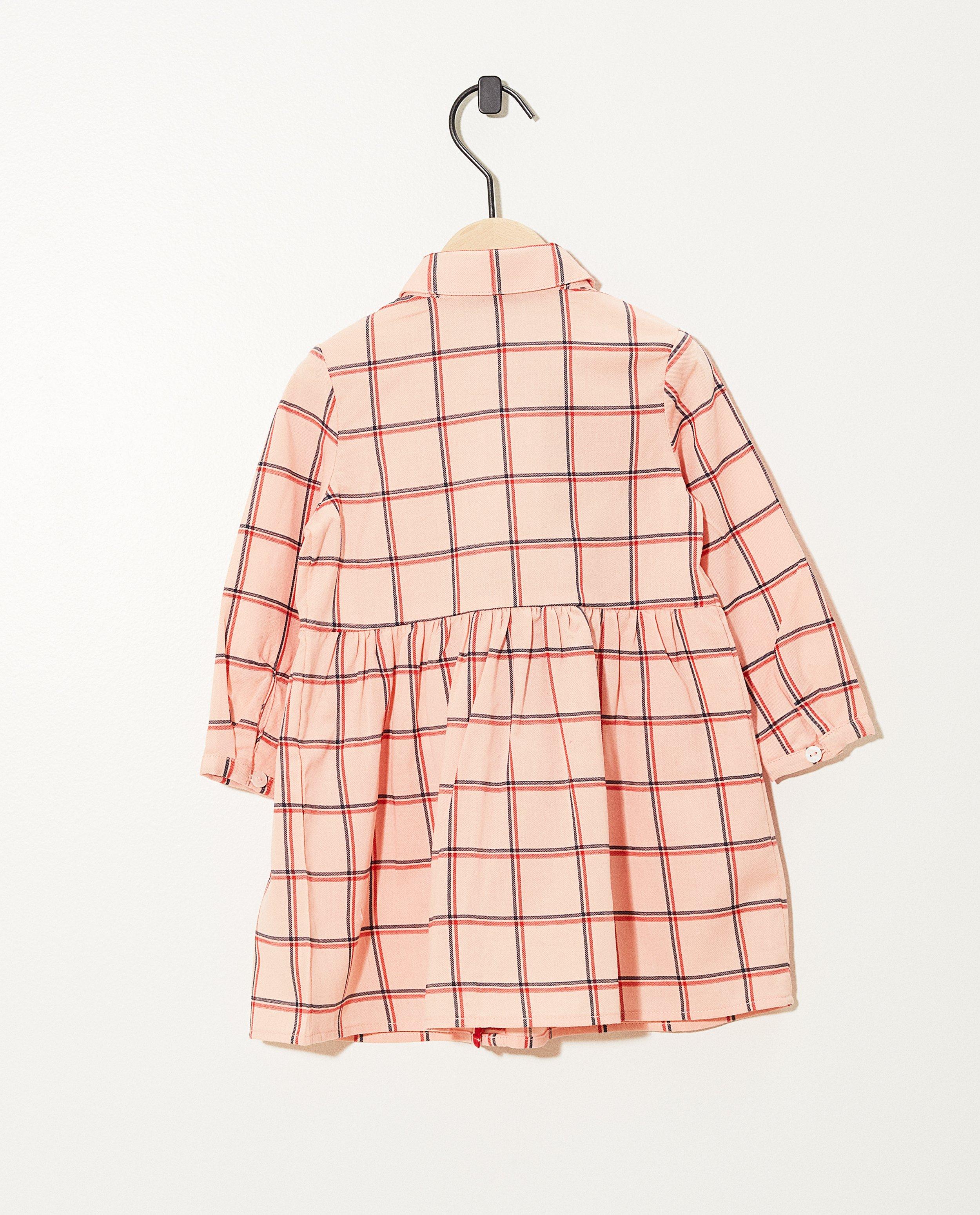 Robes - Robe rose, imprimé à carreaux