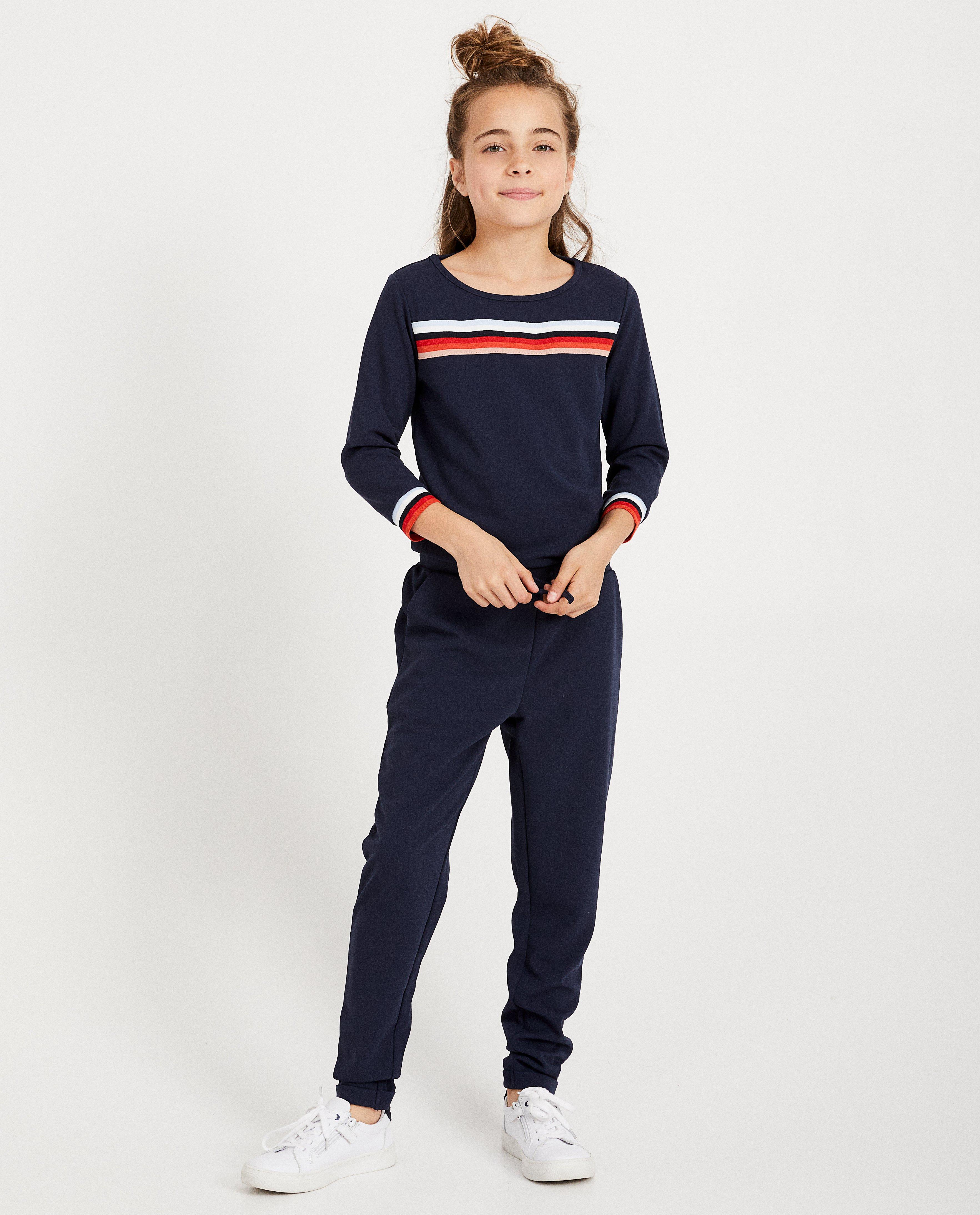 Jumpsuits - Donkerblauwe jumpsuit met strepen