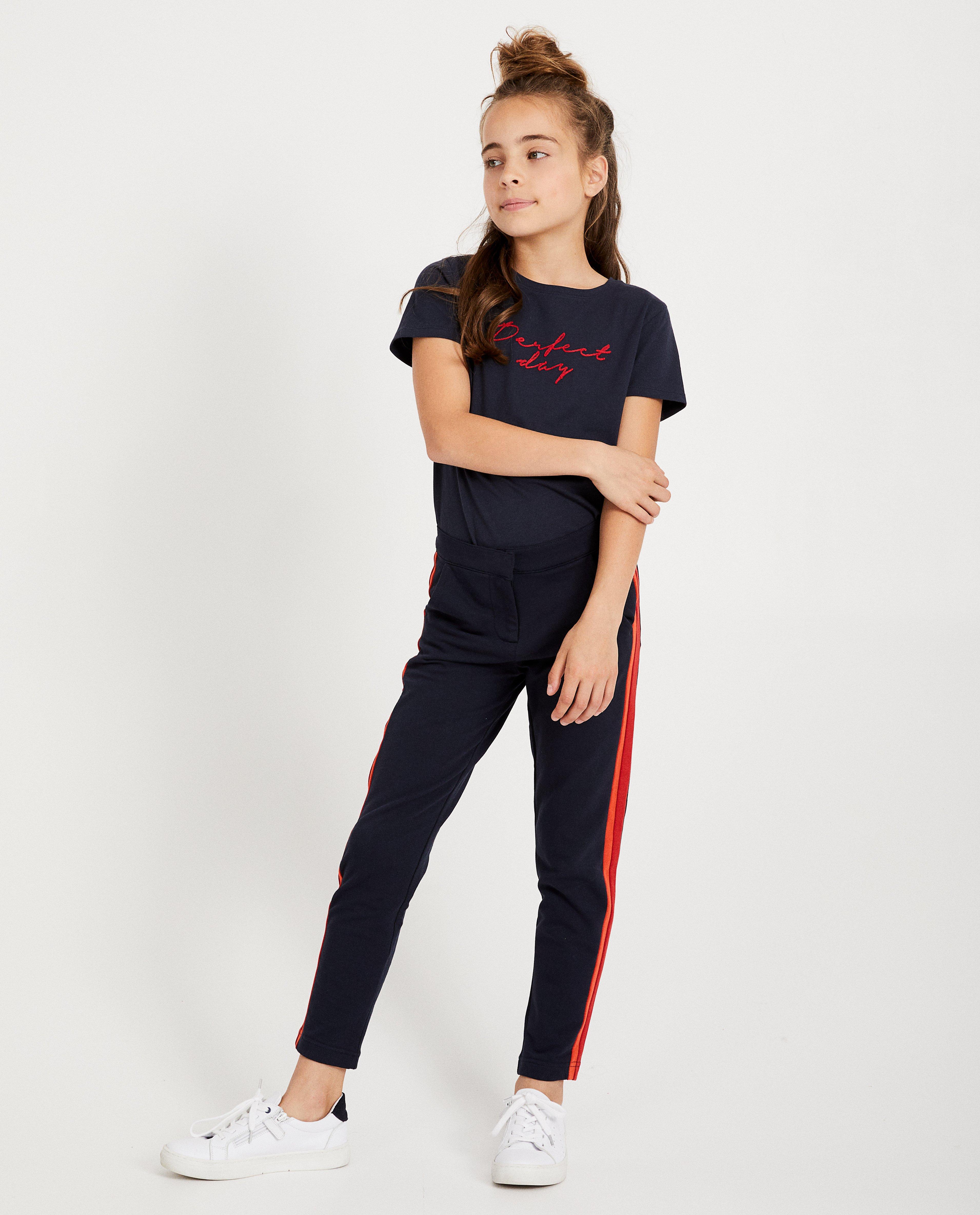 Donkerblauwe broek met strepen - aan de zij - JBC