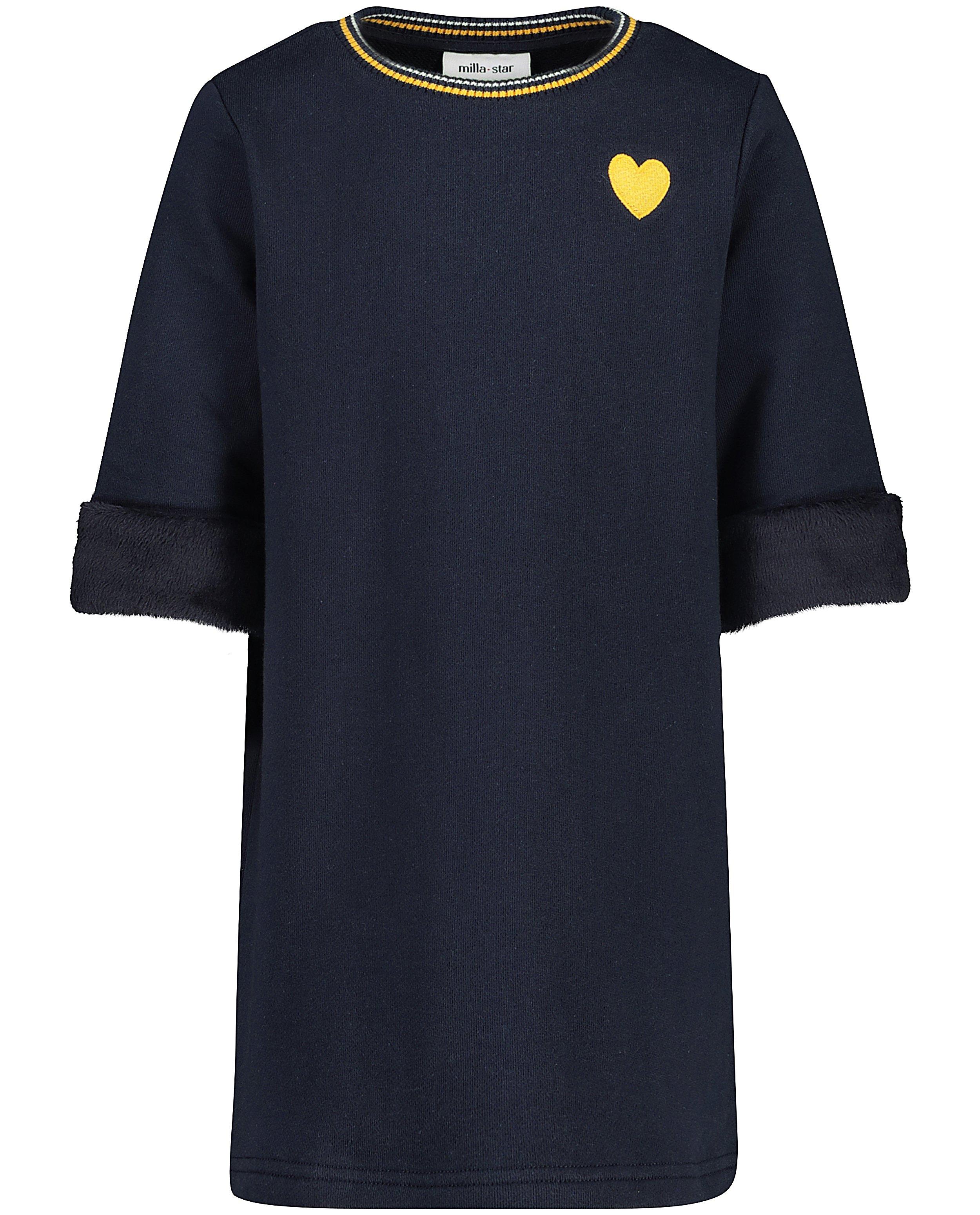 Marineblauwe jurk met geel hartje - Product Detail - geel - afbeelding nummer 3