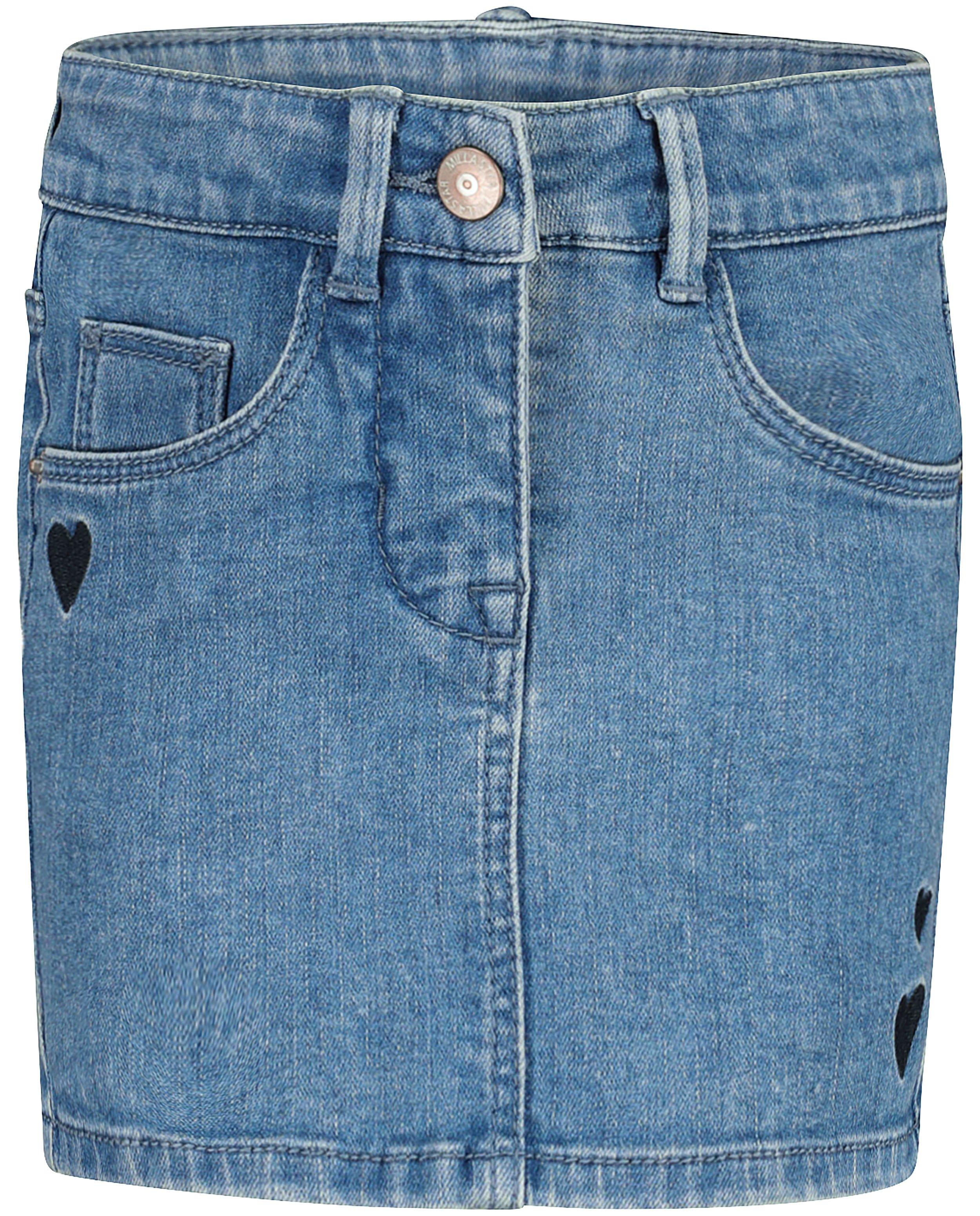 Rokken - Blauwe jeansrok met hartjes