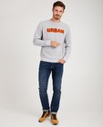 Grijze sweater met bouclé-print - opschrift 'urban' - JBC