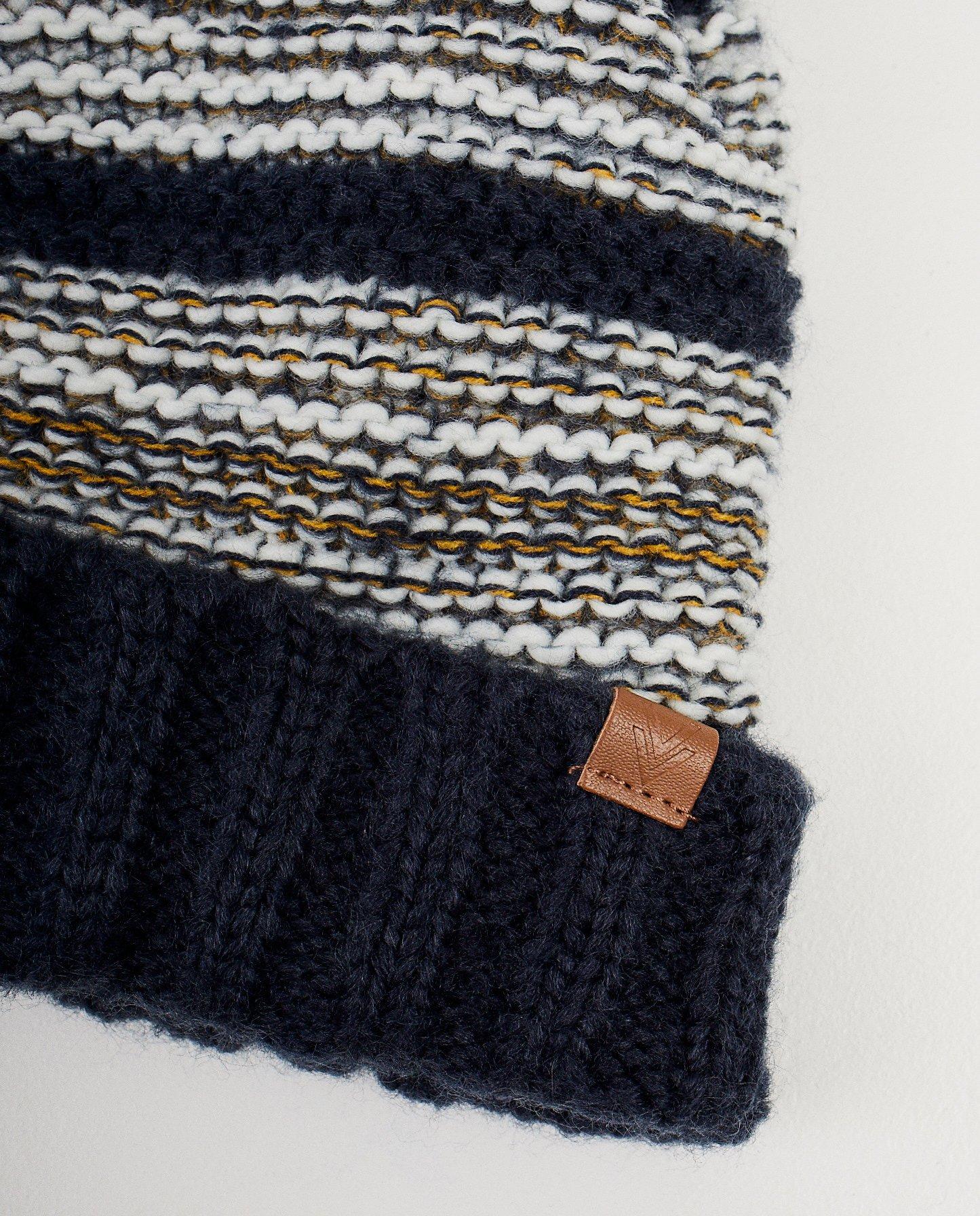 Bonneterie - Bonnet + col châle bleus