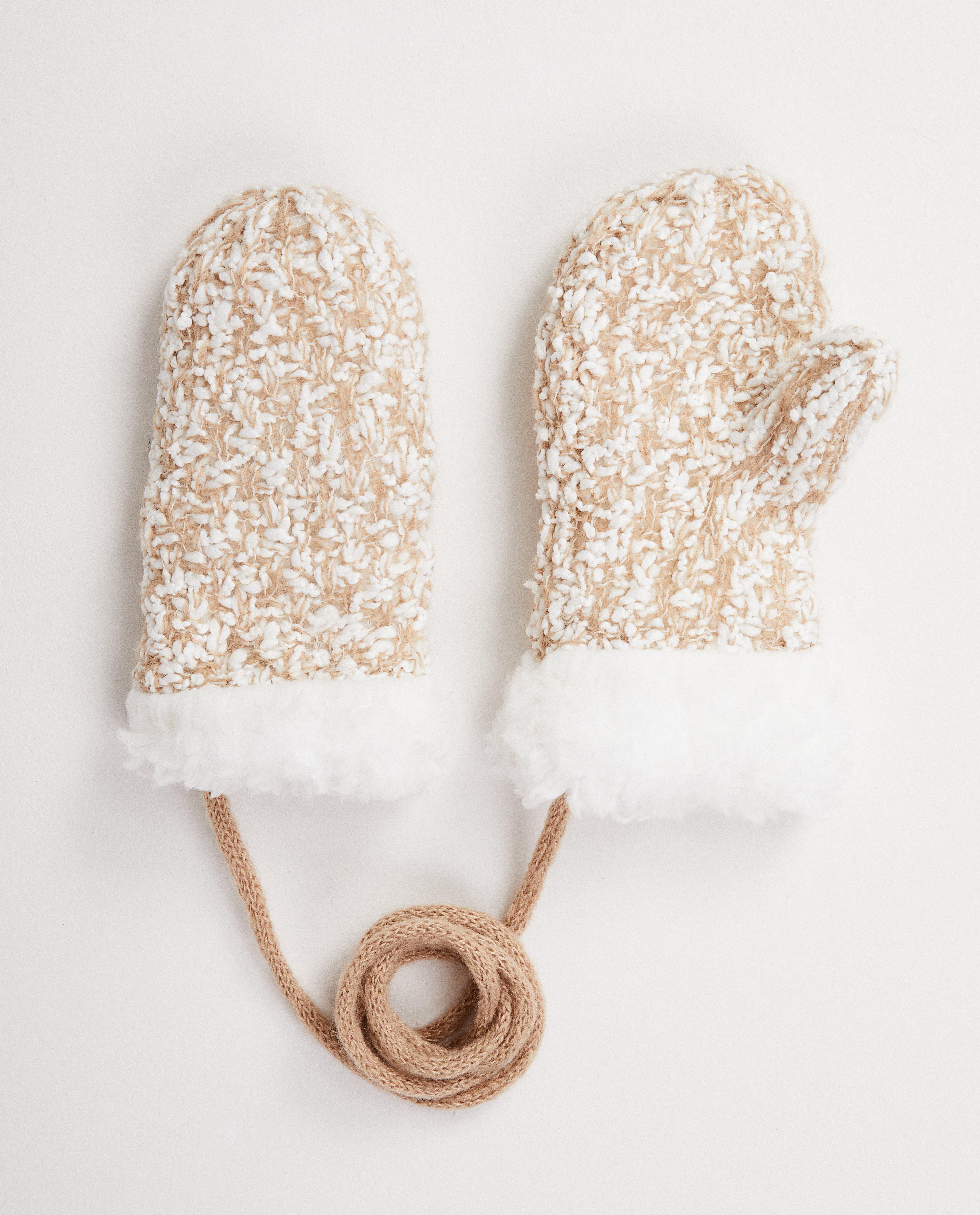 Wit-beige wanten - met koord - JBC