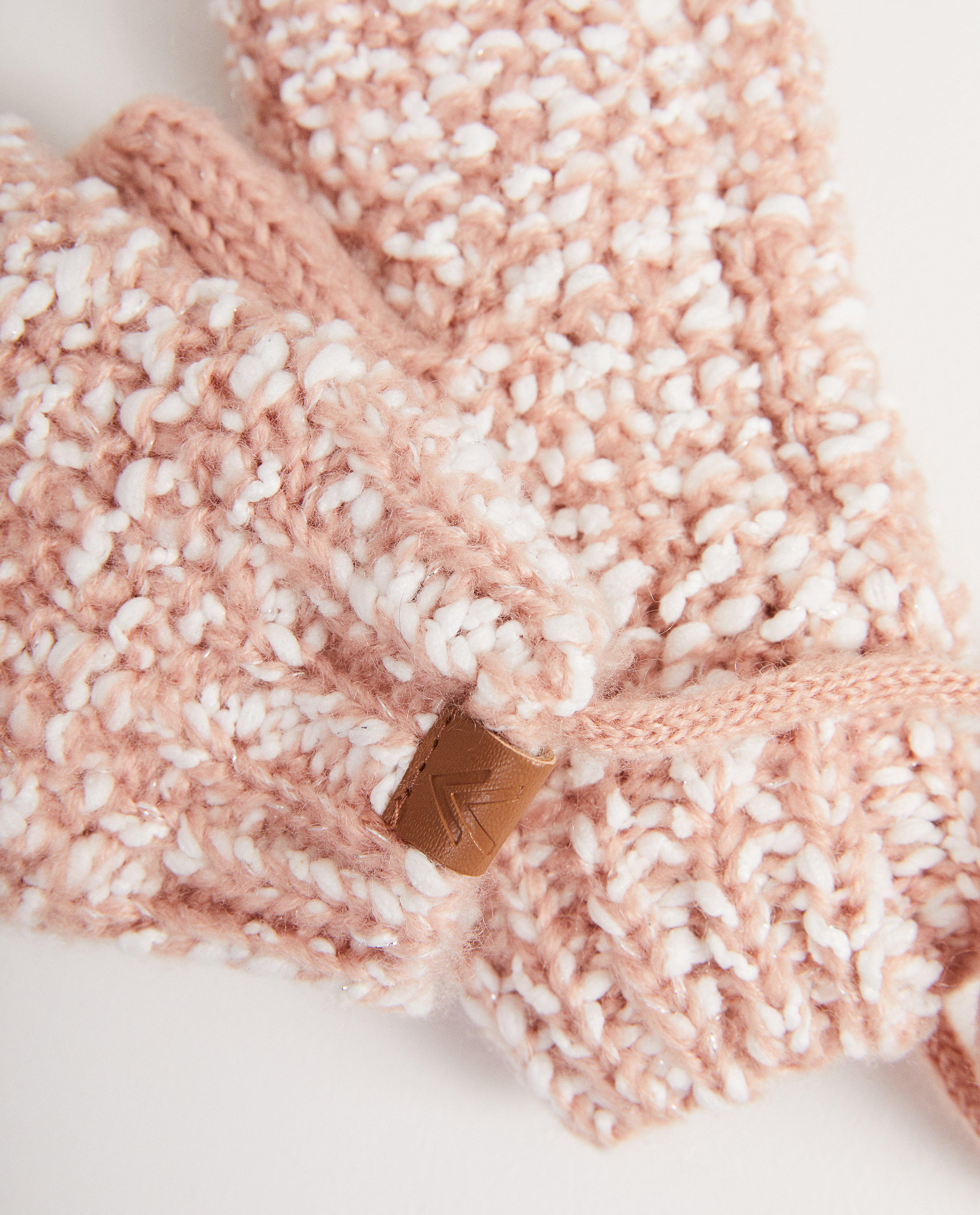 Bonneterie - Moufles roses et blanches