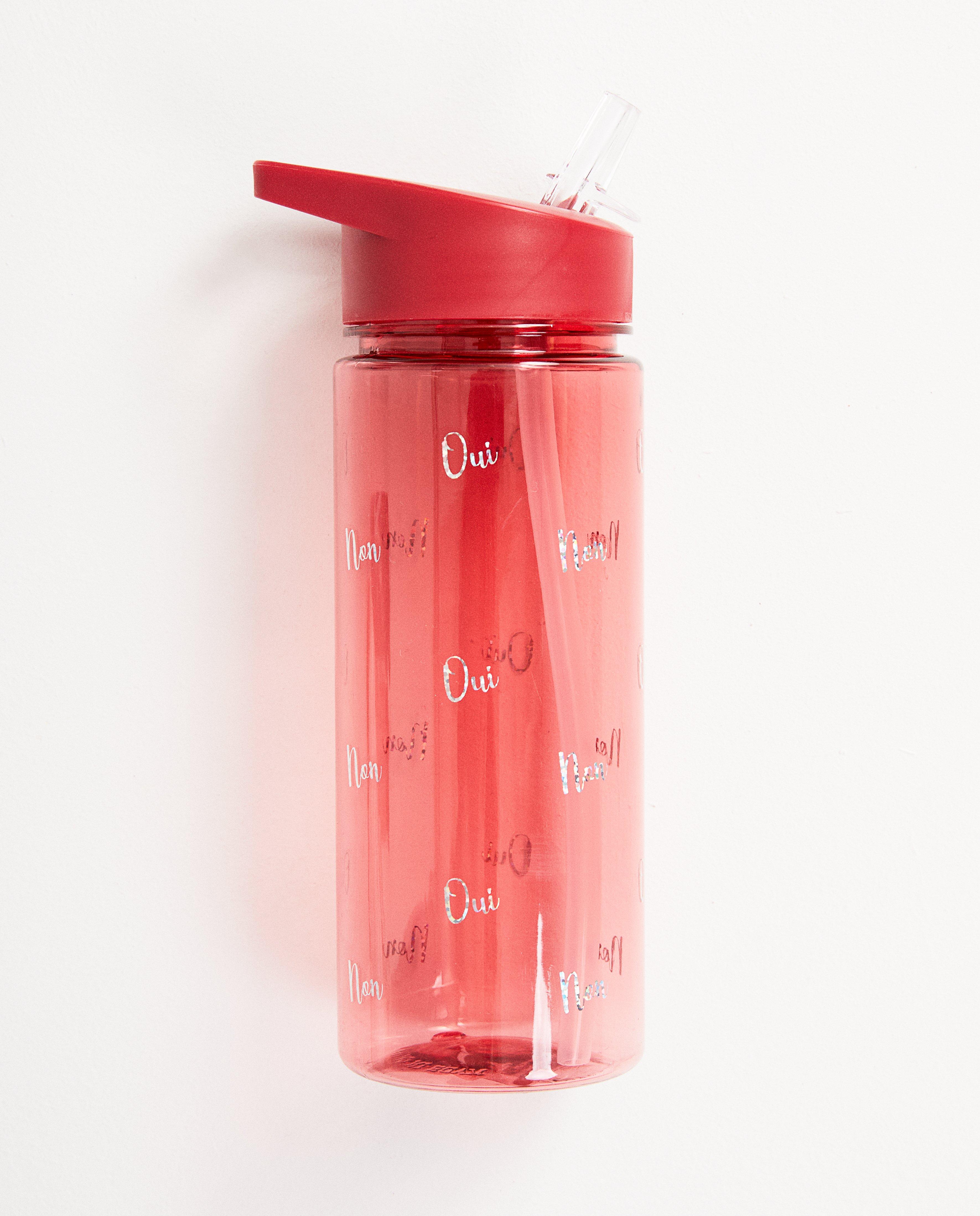Rode drinkfles met opschrift - transparant - JBC