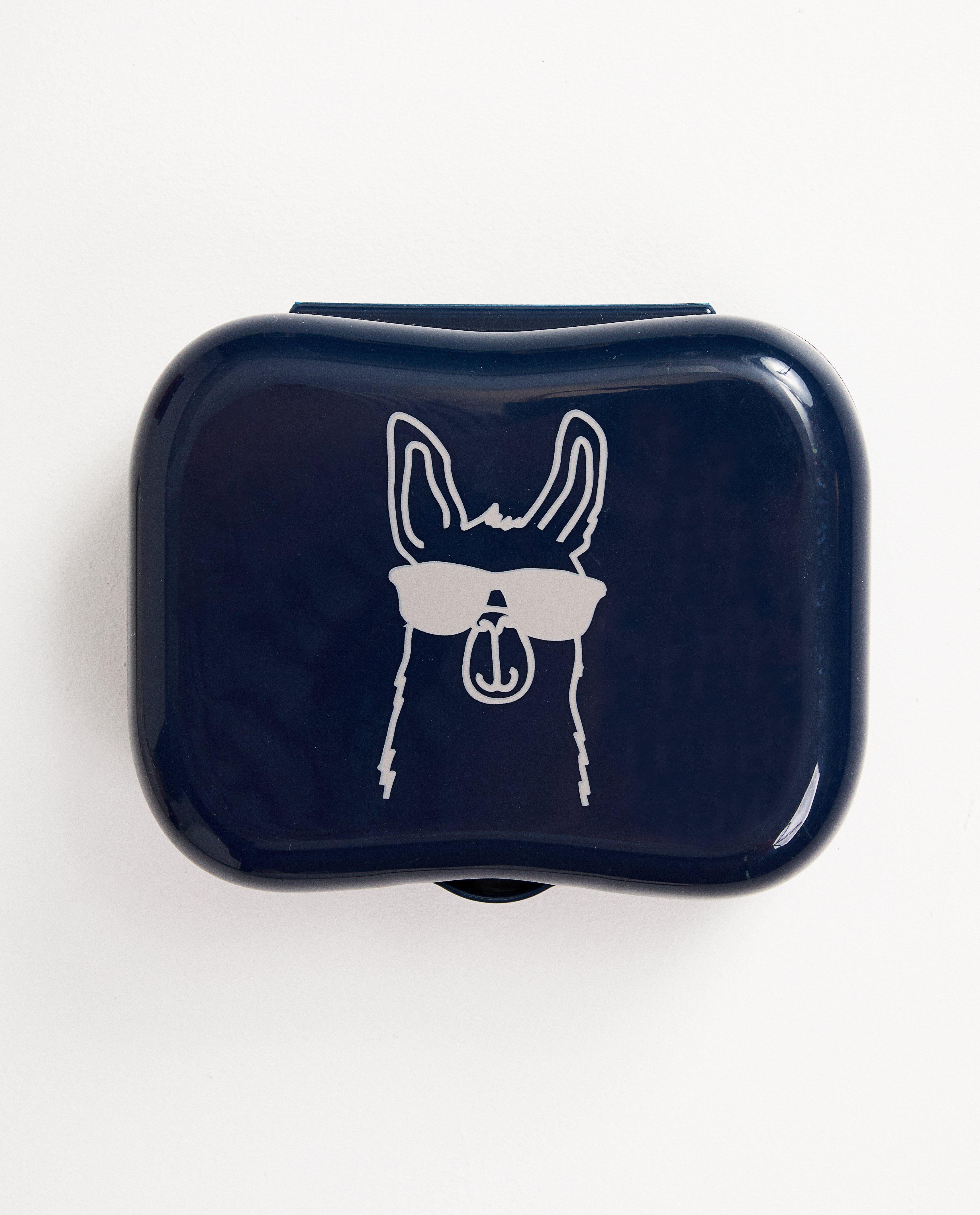 Boîte à biscuits bleue - couvercle imprimé - JBC