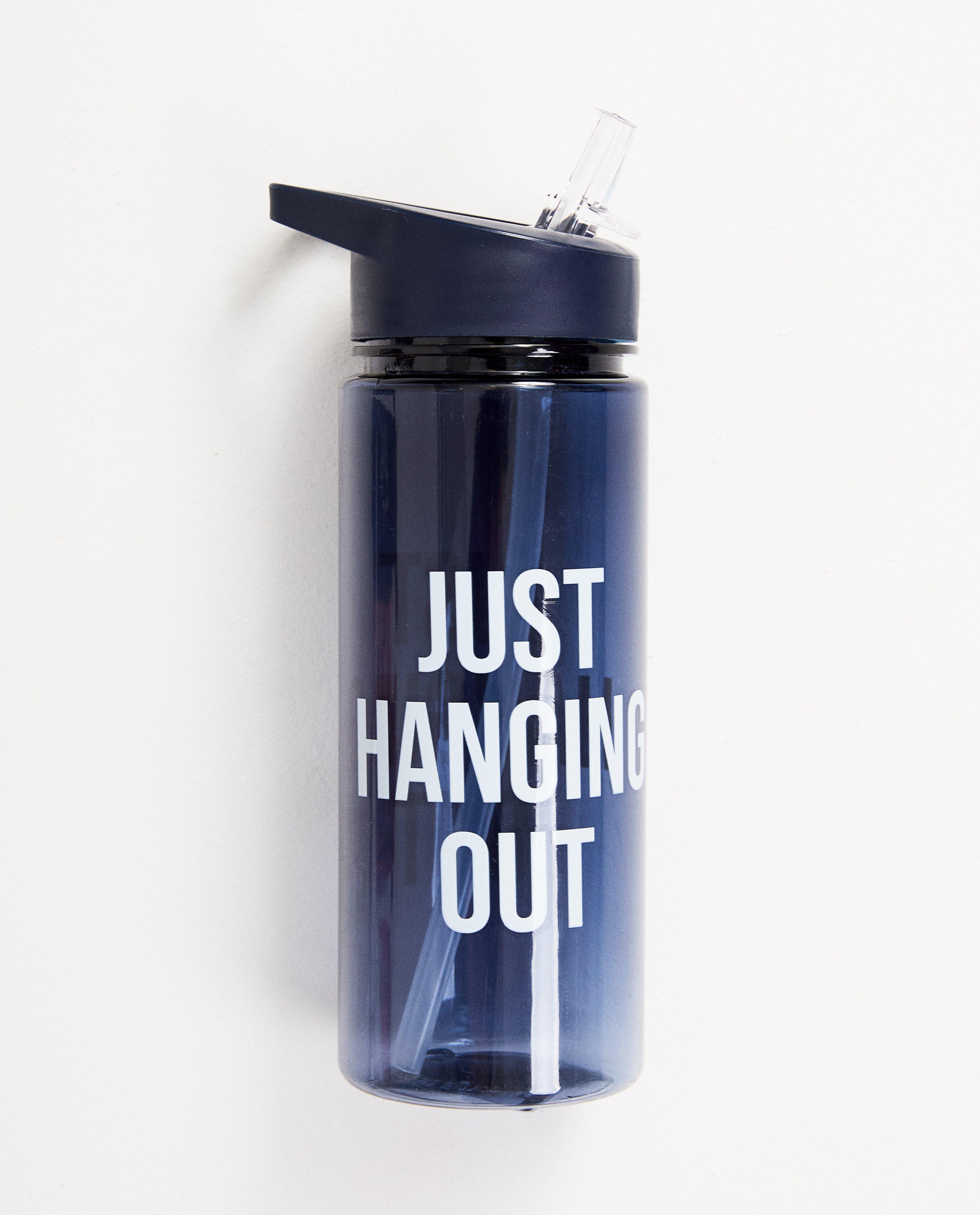 Blauwe drinkbus met opschrift - transparant - JBC