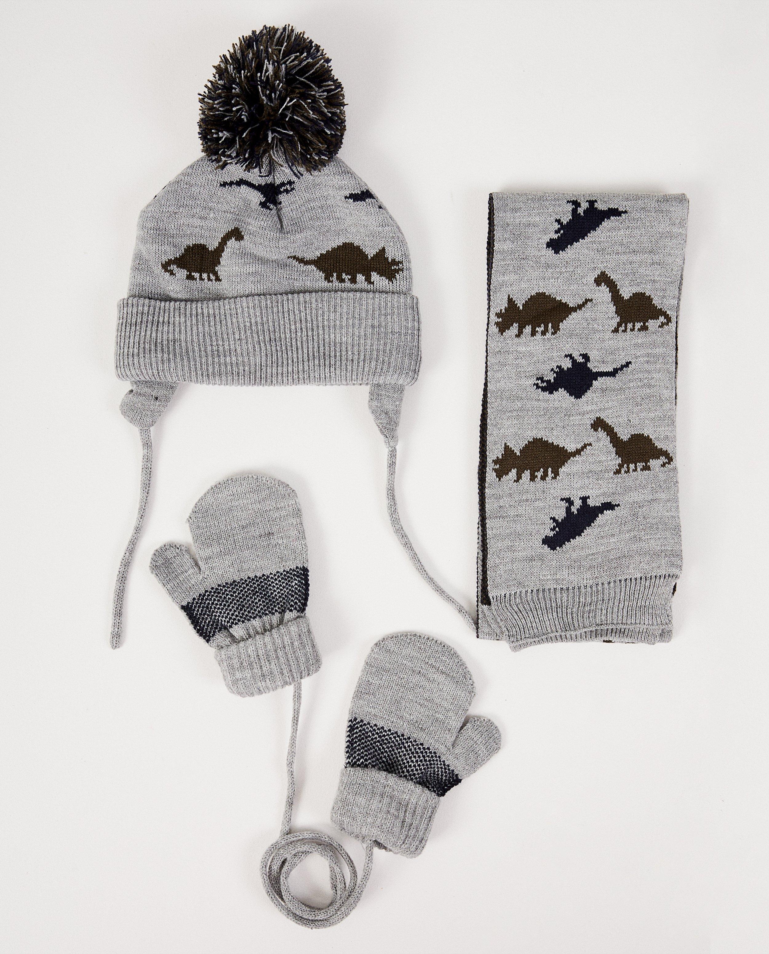 Écharpe, bonnet et moufles - gris - JBC