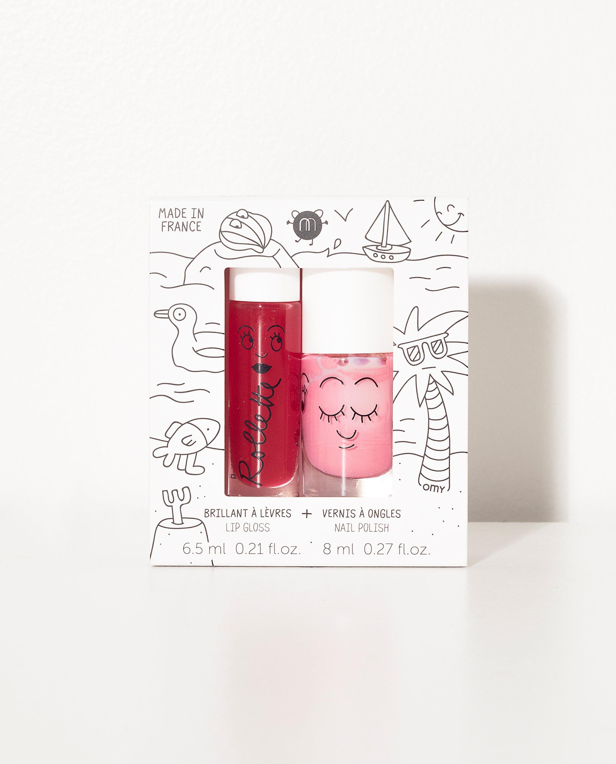 Set: lipgloss + nagelak Nailmatic - felrood en -roze - JBC