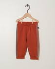 Pantalon brun en coton bio Bumba - rayures sur le côté - Bumba