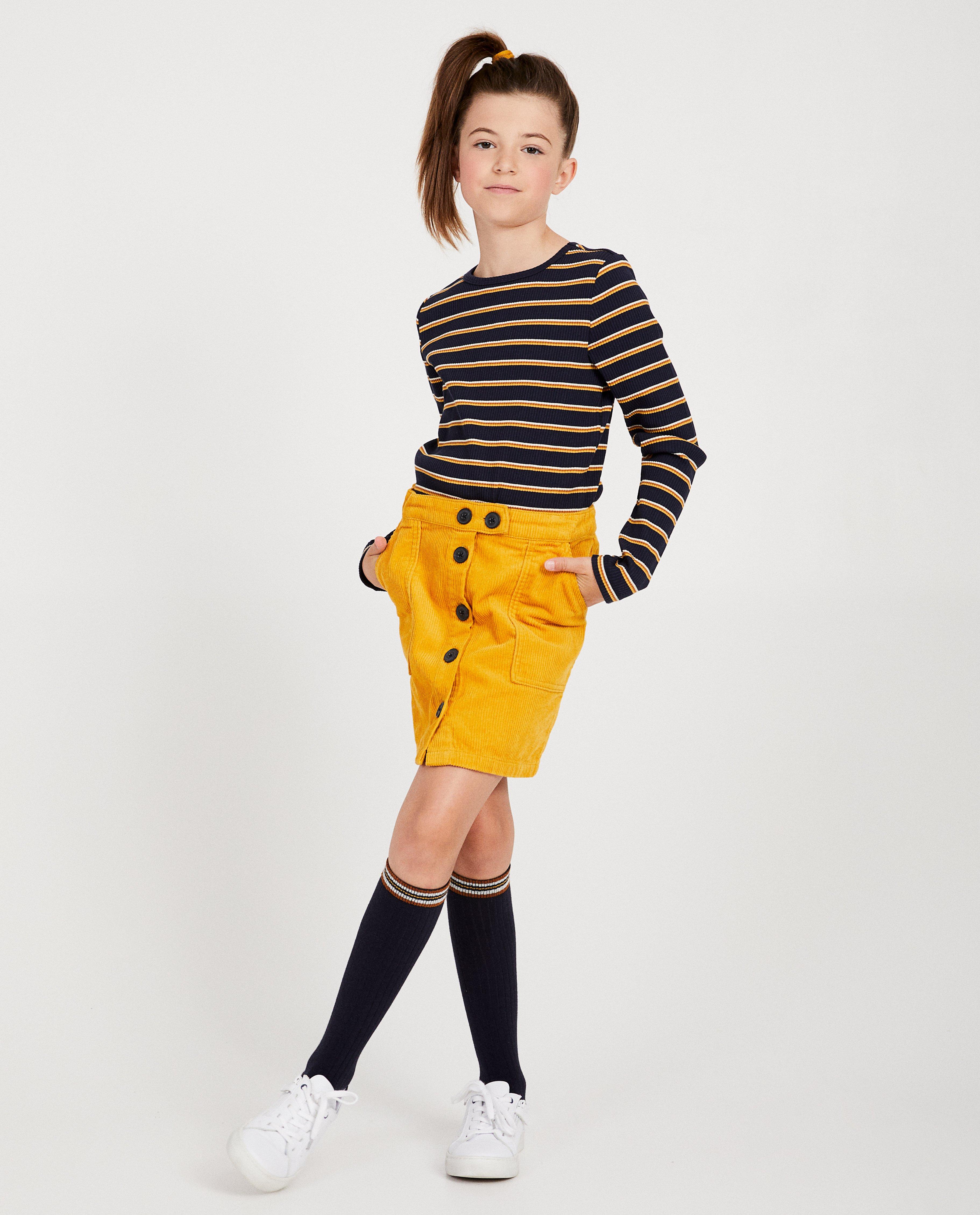Gele rok in ribfluweel - allover - JBC