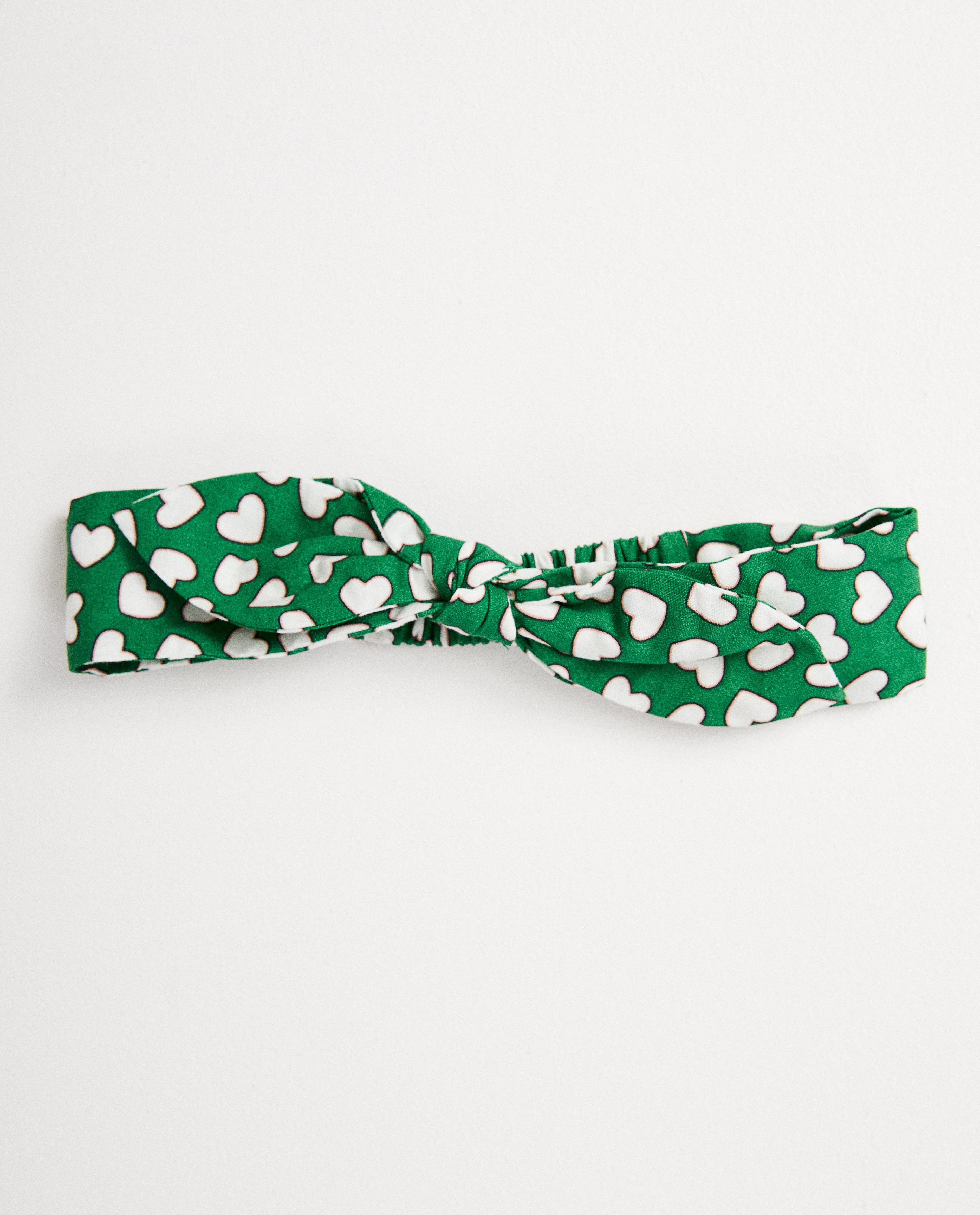 Bandeau vert, imprimé de cœurs - viscose - JBC