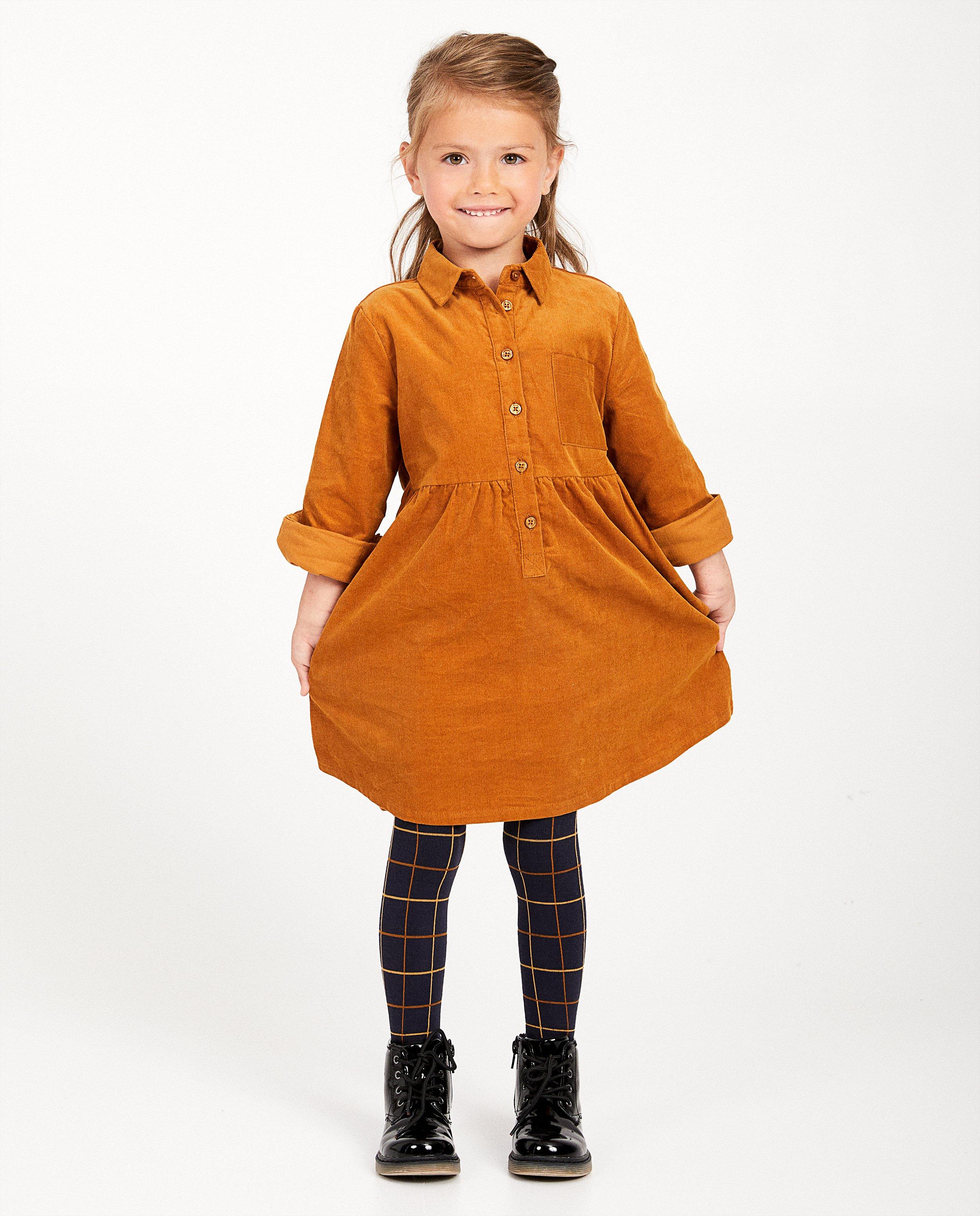 Jurk in ribfluweel - in cognac - Milla Star