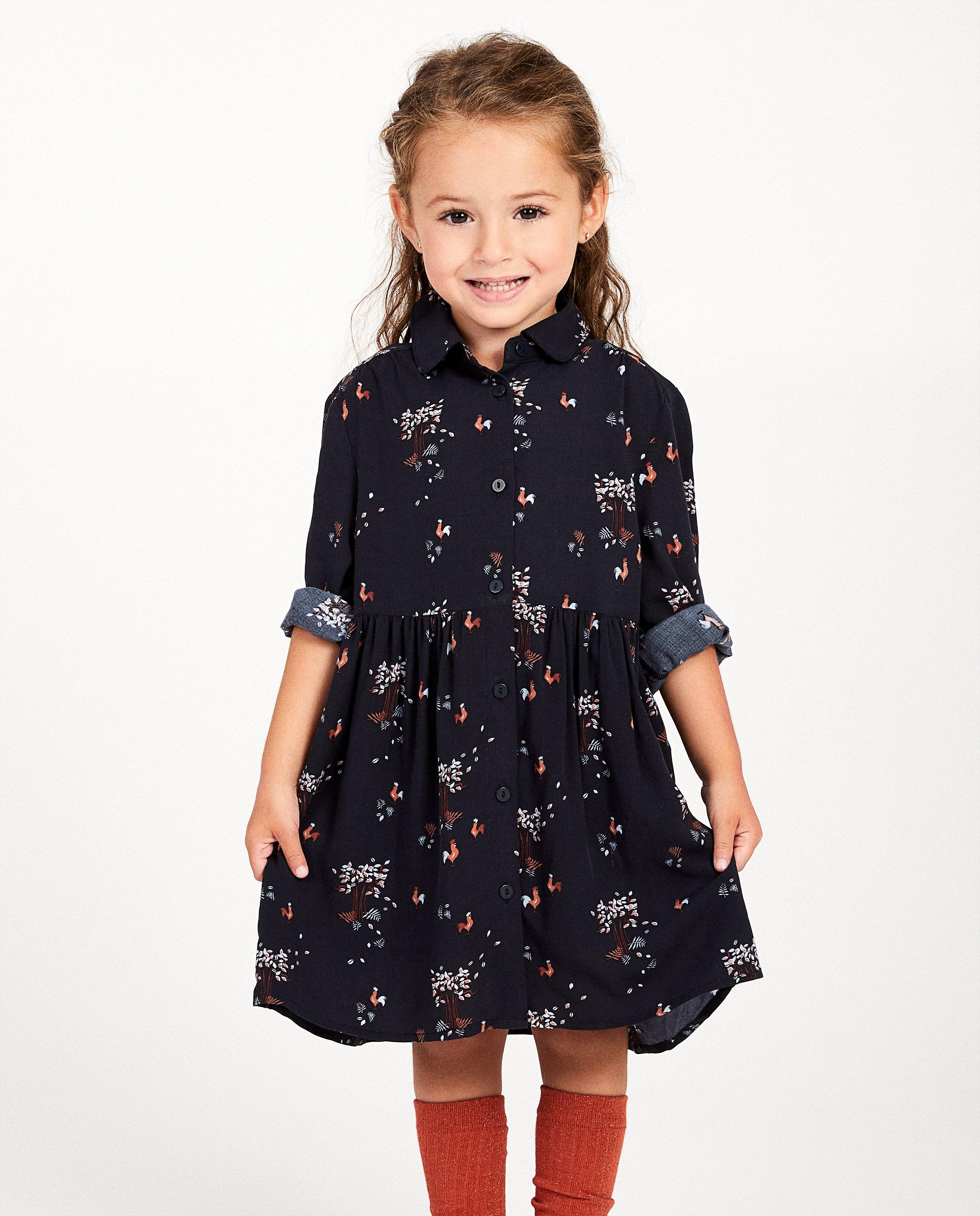 Kleedjes - Blauw jurk met print Kaatje
