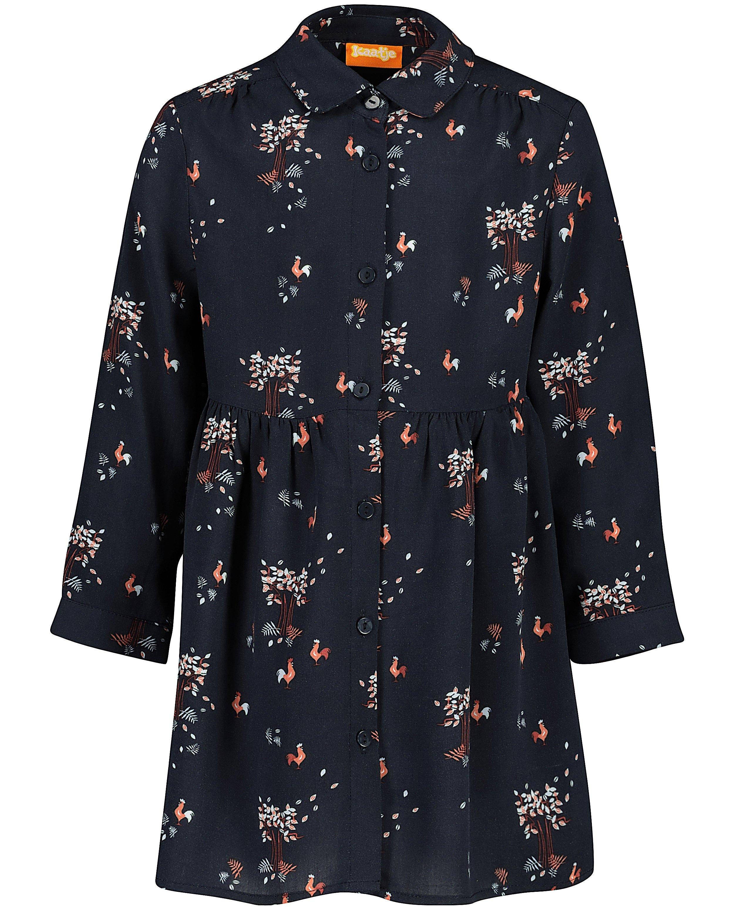 Kleedjes - Blauw jurk met print Kaatje