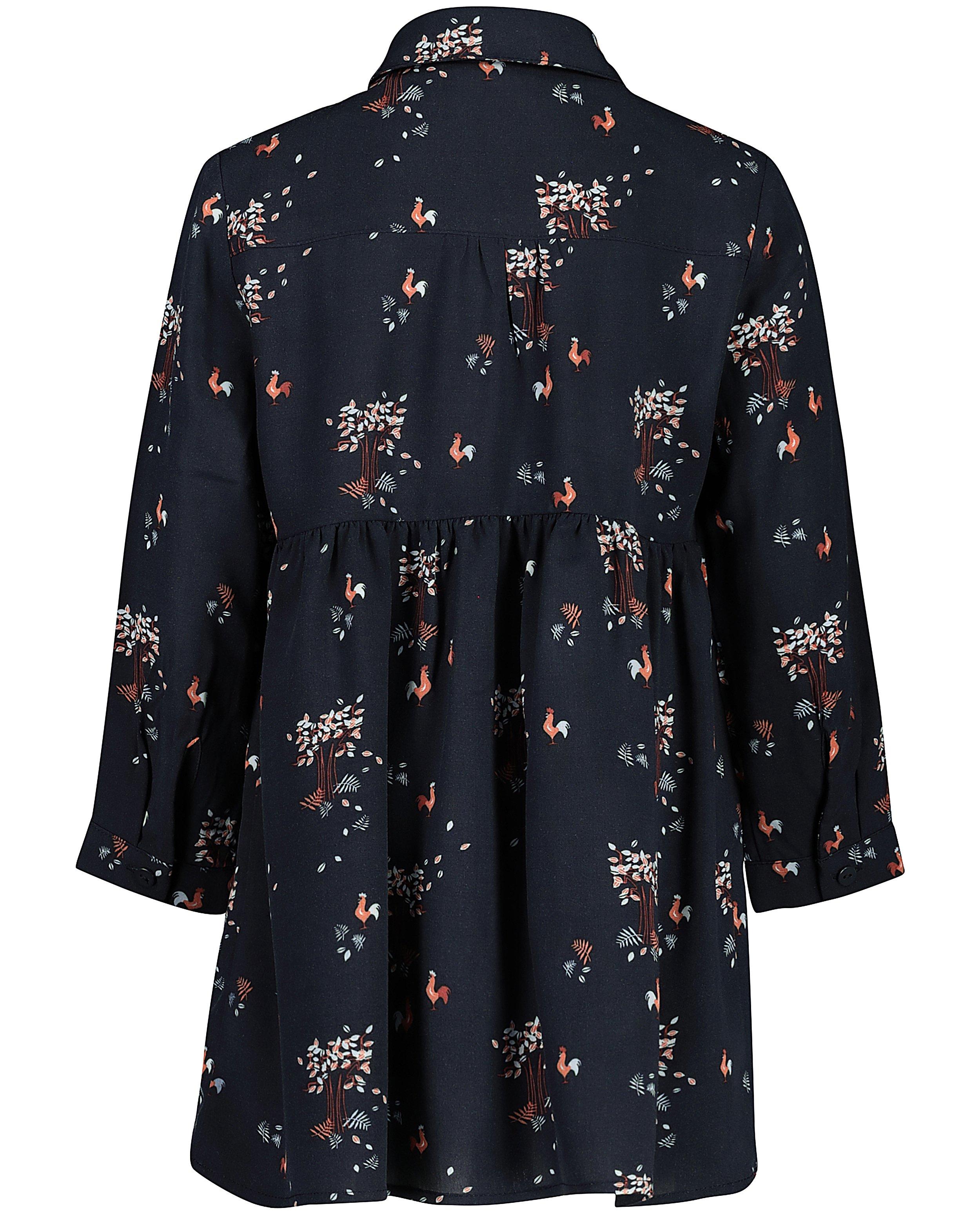 Kleedjes - Blauw jurk met print Kaatje