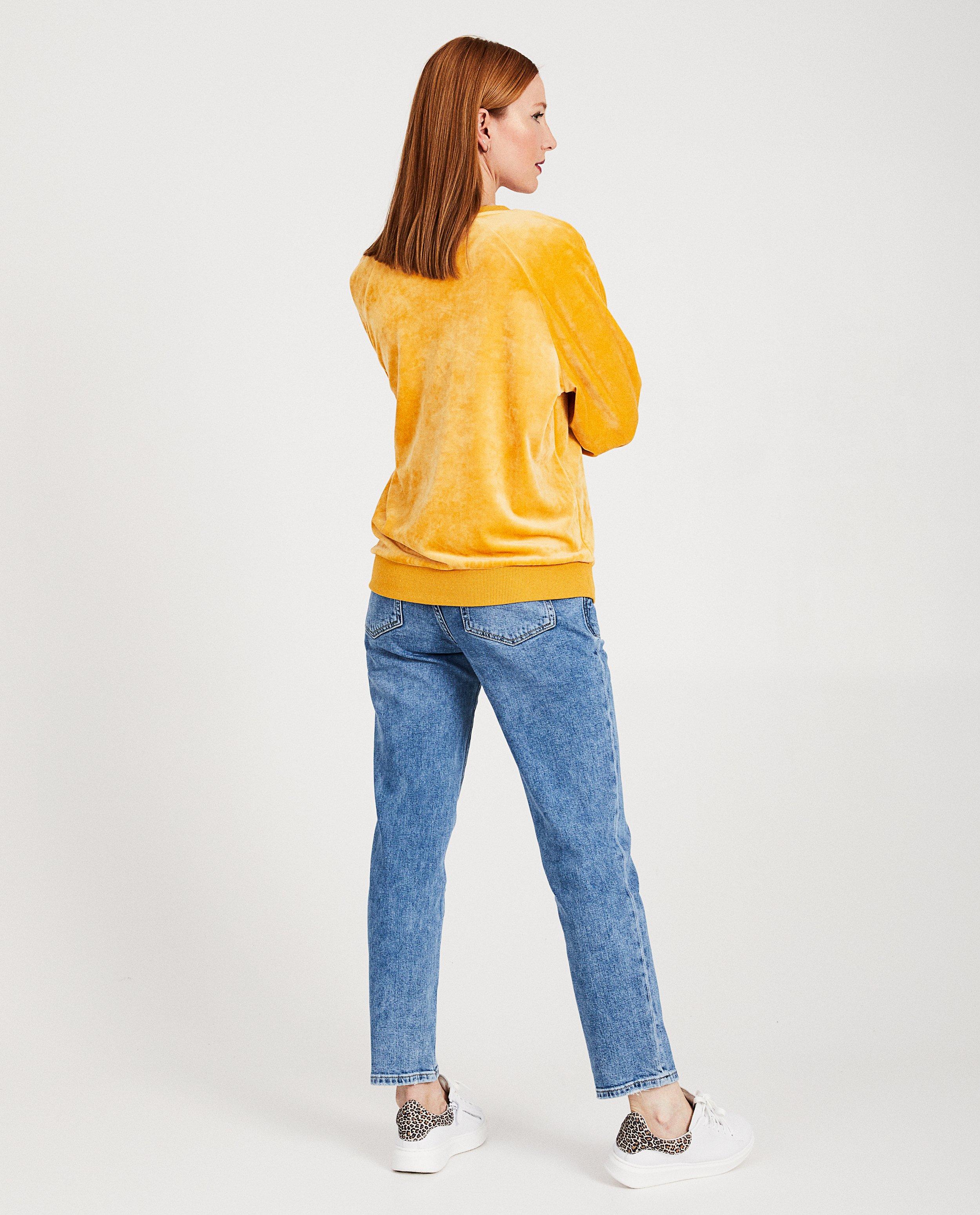 Sweater in fluweel Karen Damen - Product Detail - donkergeel - afbeelding nummer 3