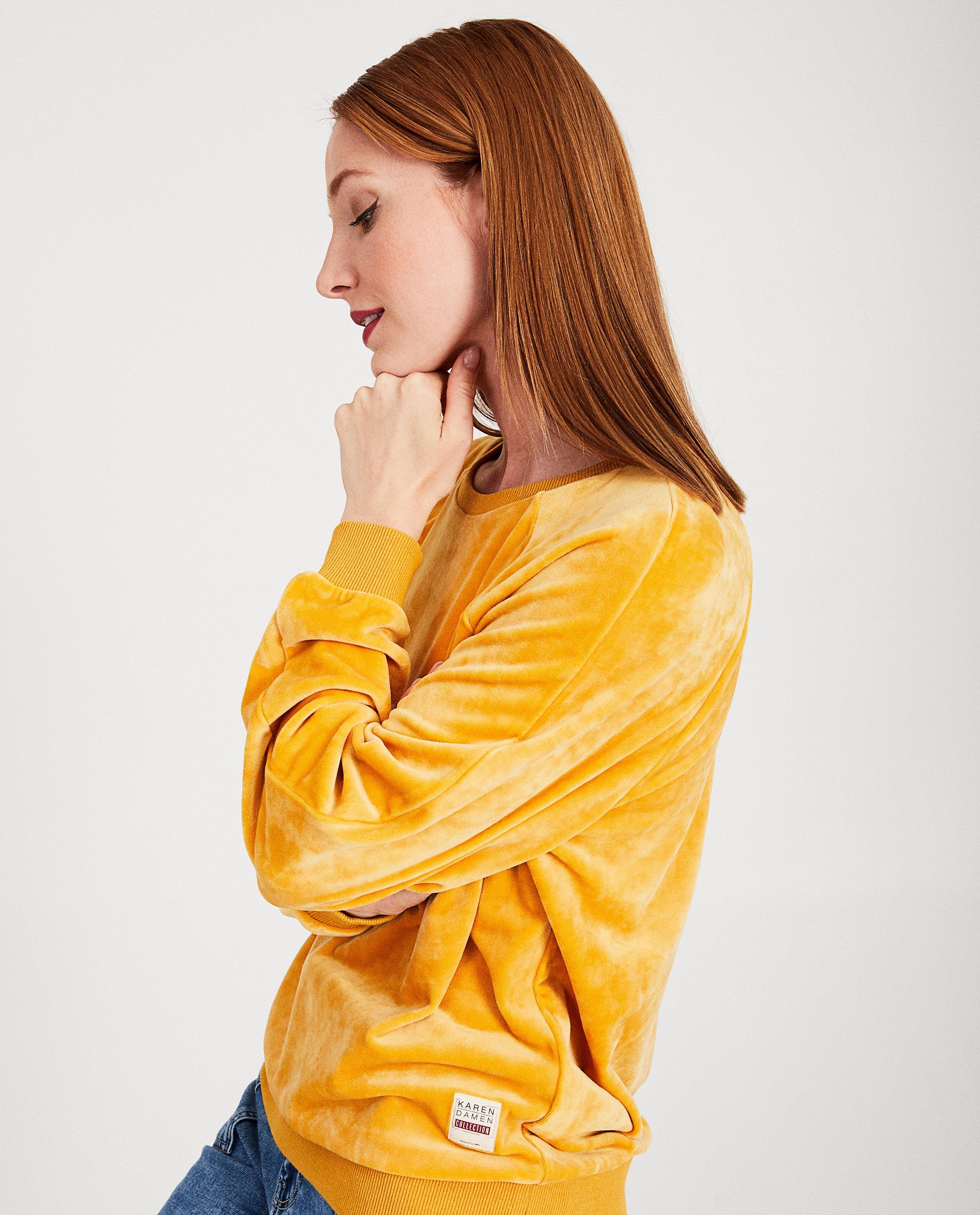 Sweater in fluweel Karen Damen - Product Detail - donkergeel - afbeelding nummer 4