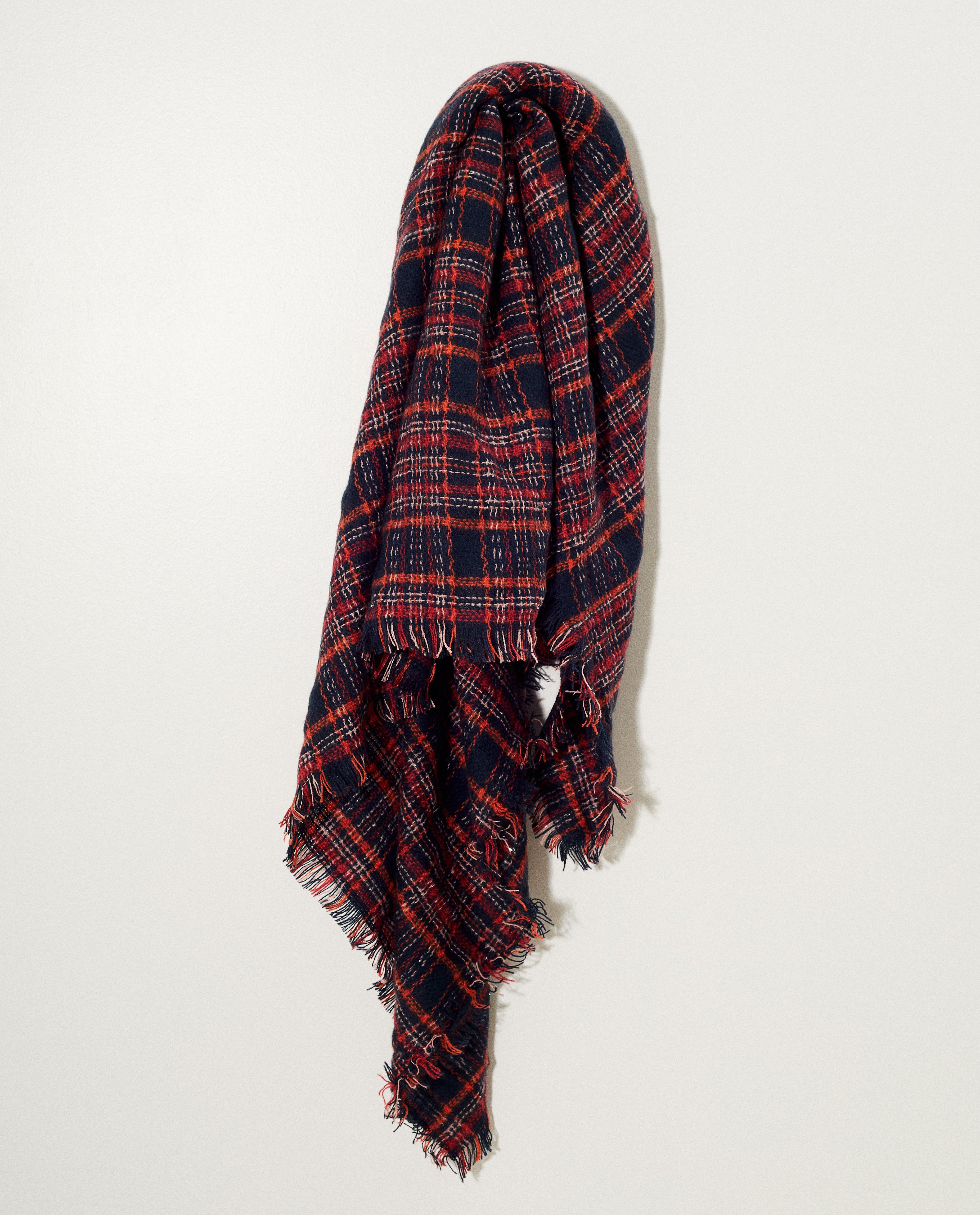 Blauwe sjaal met rood ruitpatroon - Allover - JBC