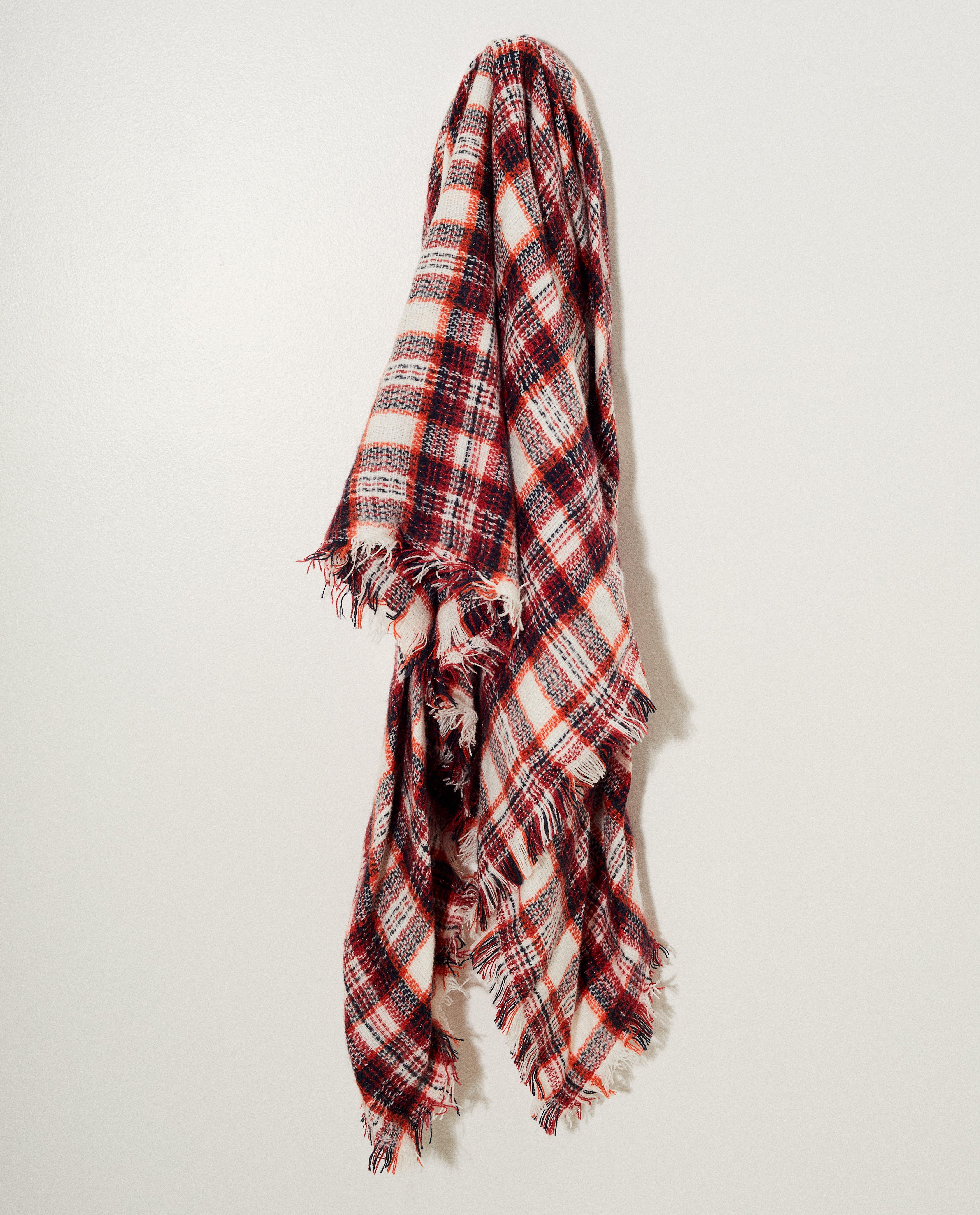 Witte sjaal met rood ruitpatroon - Allover - JBC