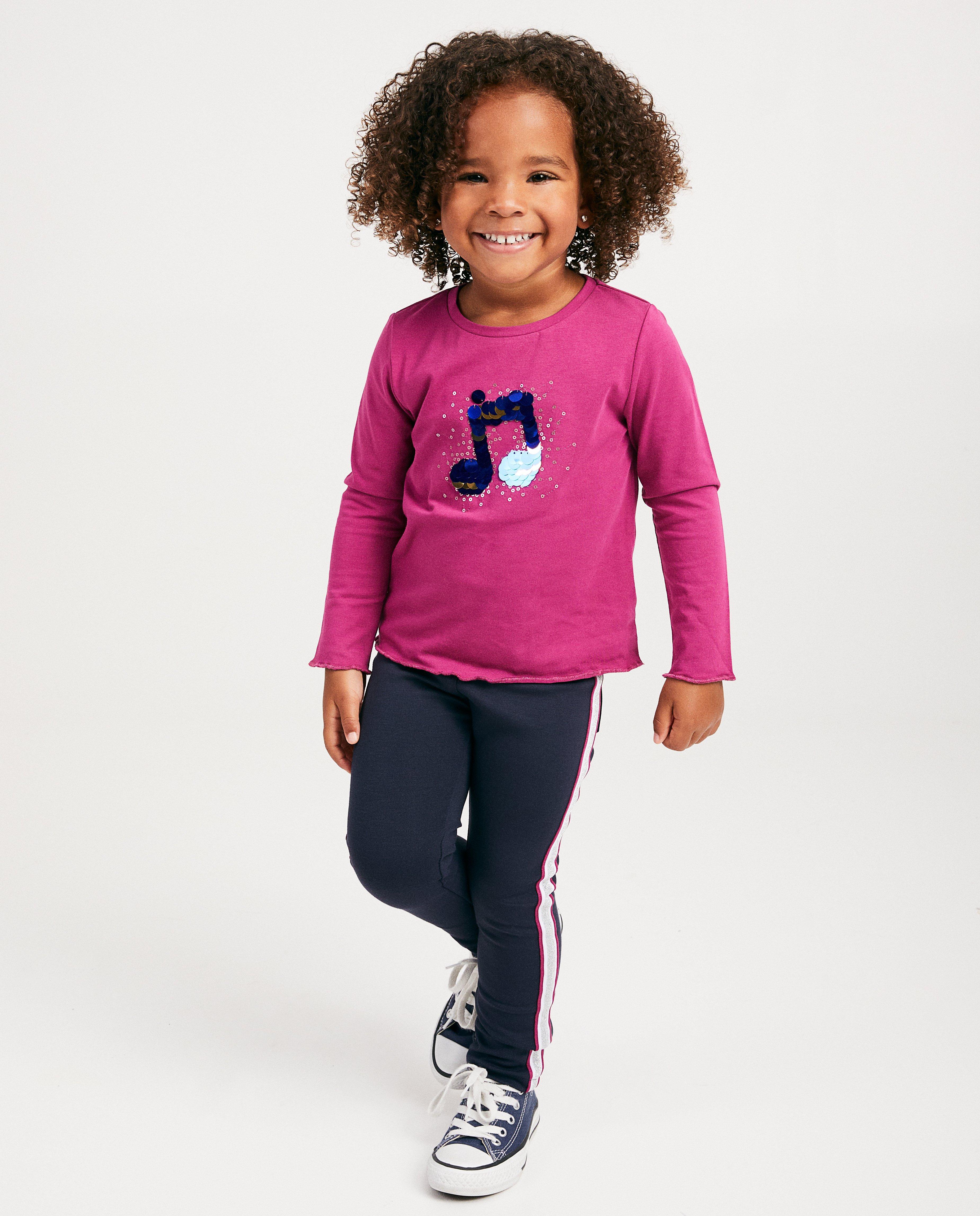 Roze longsleeve met pailletten K3 - grote pailletten - K3
