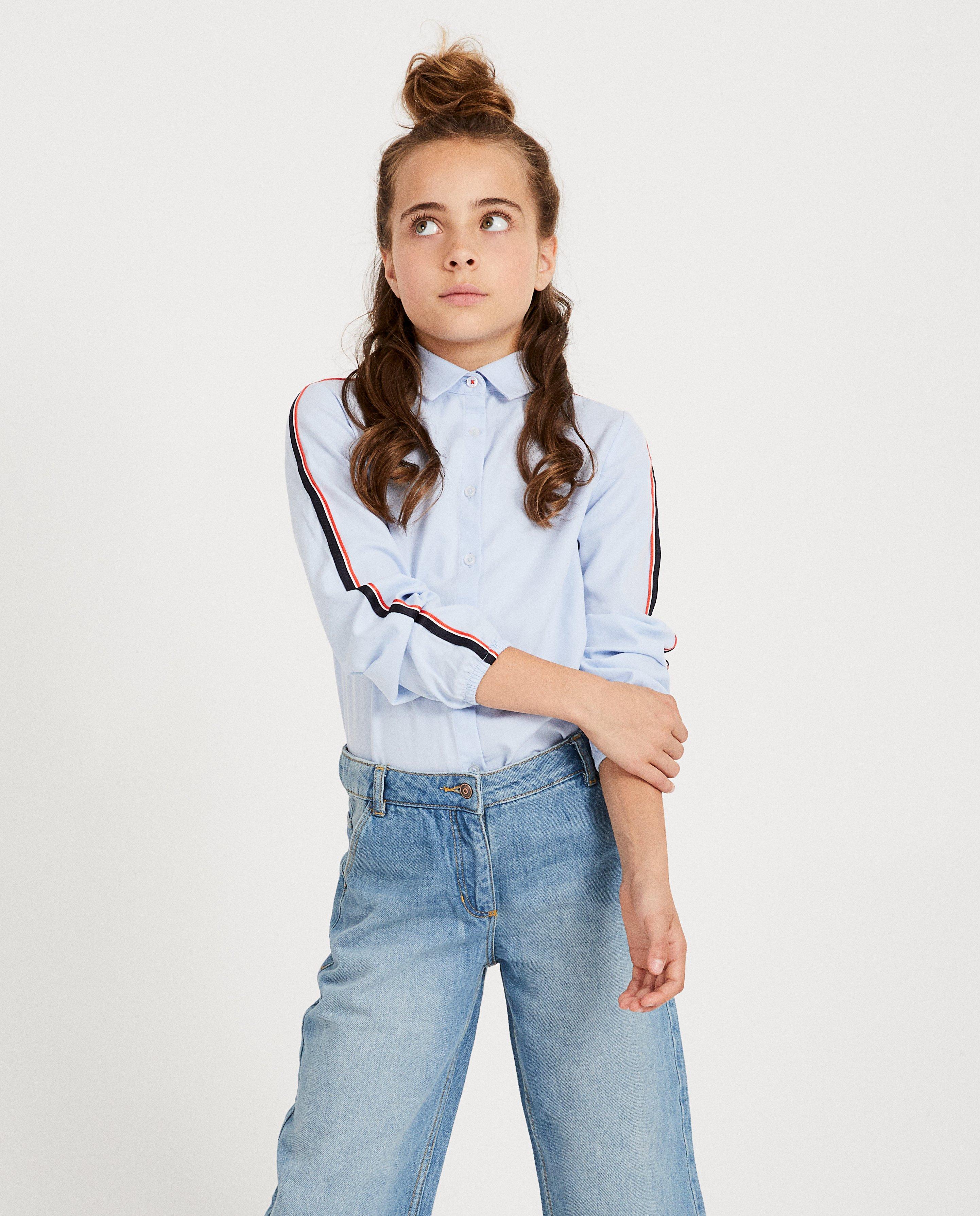 Chemises - Chemisier bleu clair, rayures