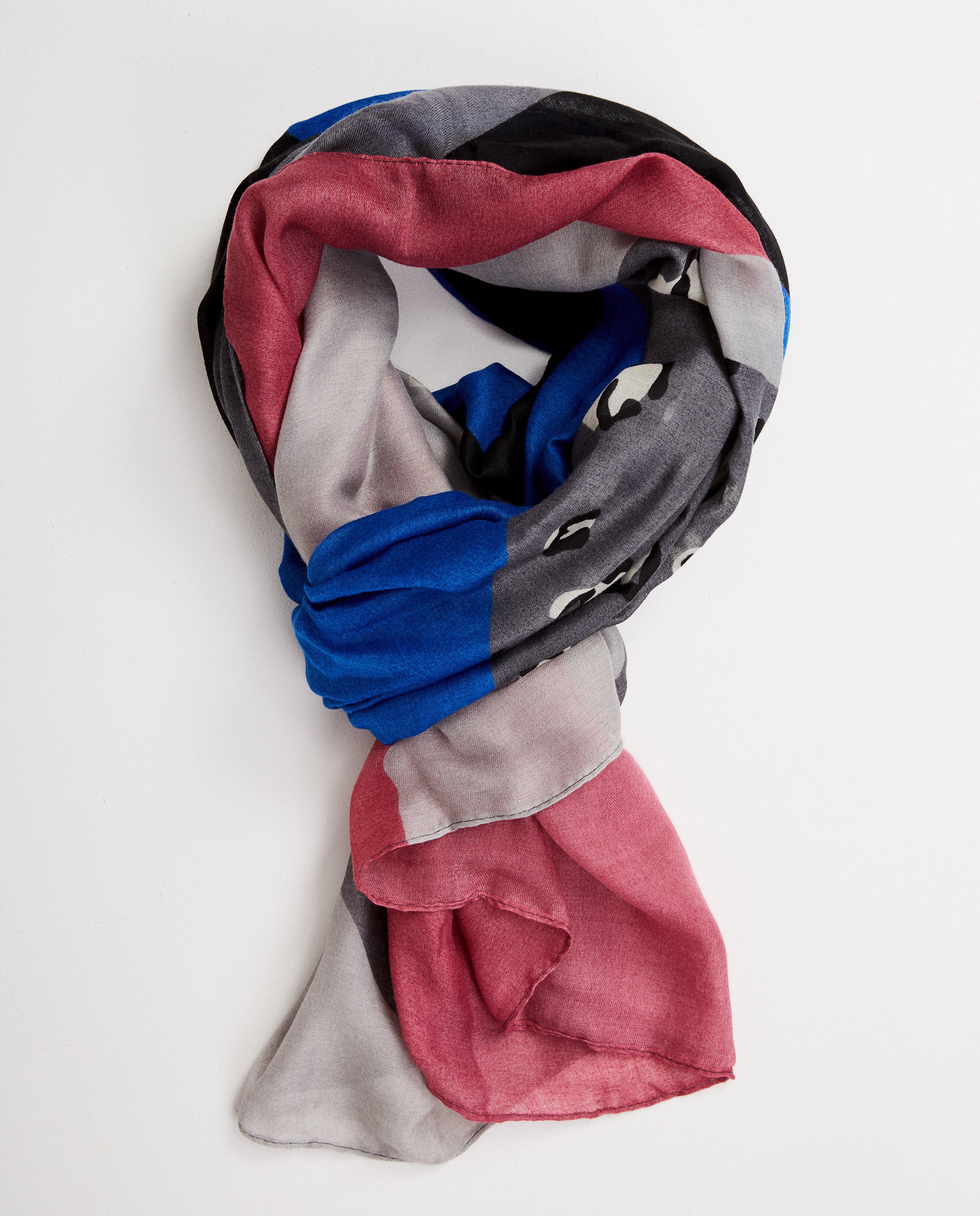 Écharpe grise color block - et tachetée - JBC