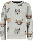 Sweaters - Grijze sweater met dierenkoppen