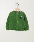 Gilet vert en tricot - avec des pompons - JBC